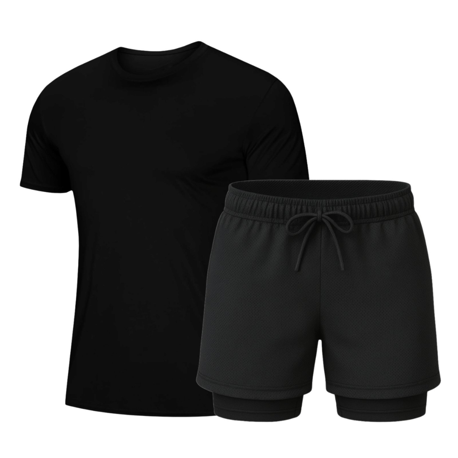 Conjunto Masculino Camiseta Dryfit e Short Térmico Liso