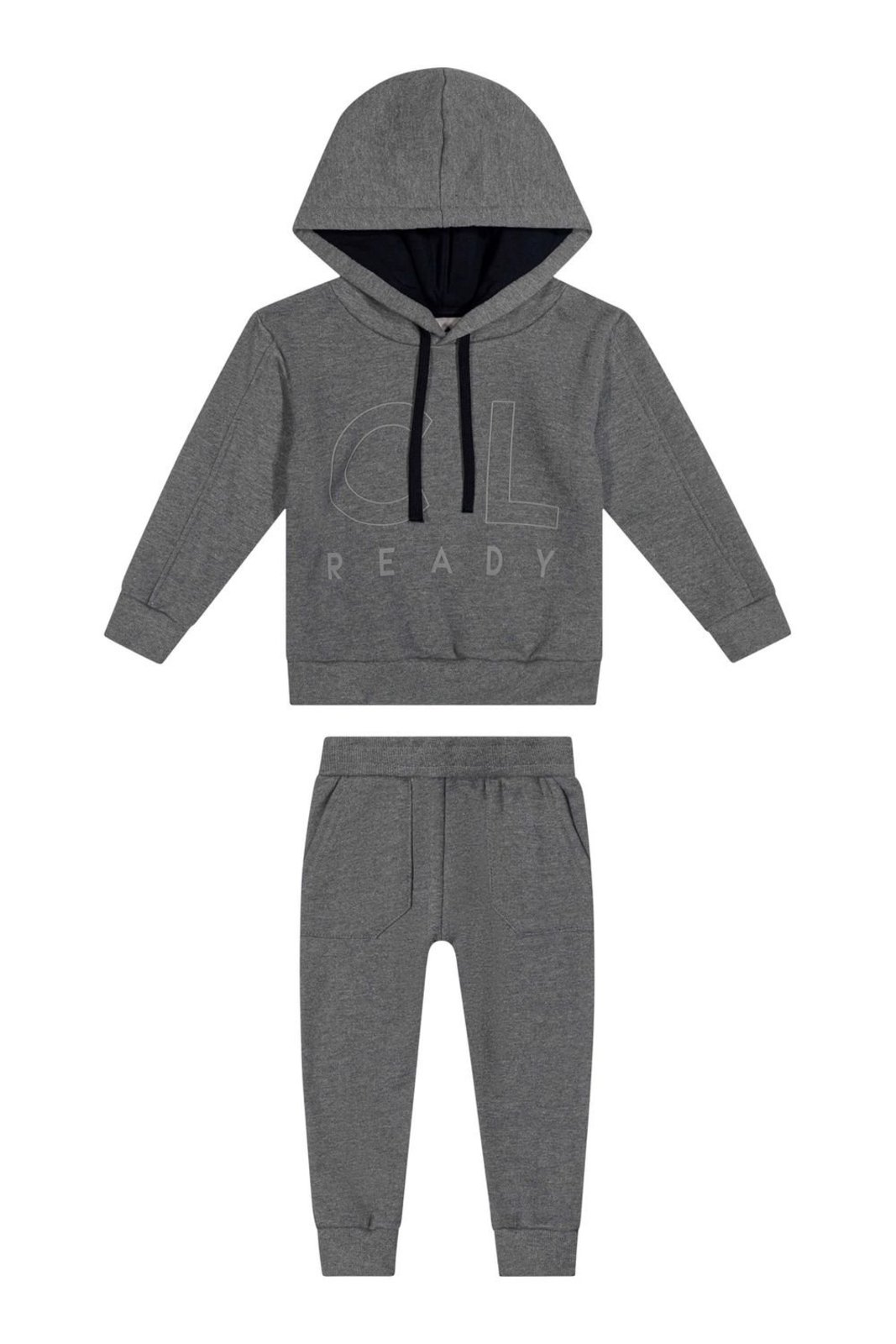 Infantil - Conjunto Menino Moletom Capuz Colorittá Cinza