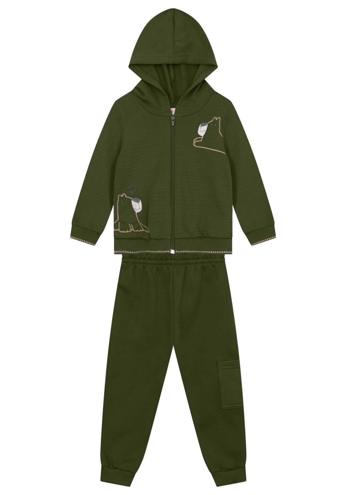 Infantil - Conjunto em moletom com estampa de ursinho Brandili