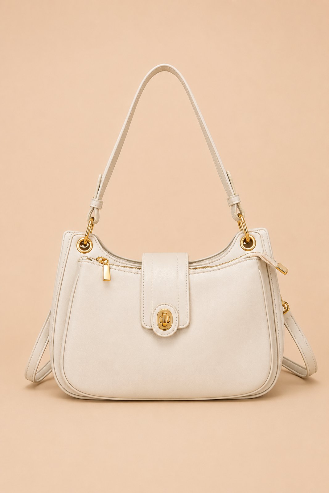 Bolsa Média Transversal D Bell Outlet Fashion Chery Creme