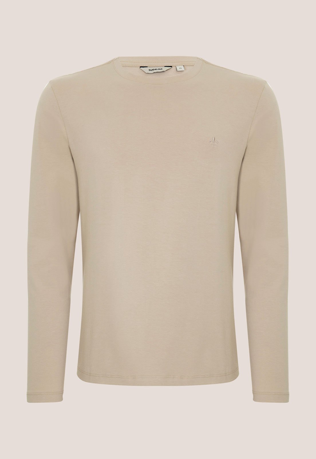 Camiseta Masculina Dudalina Manga Longa Bege
