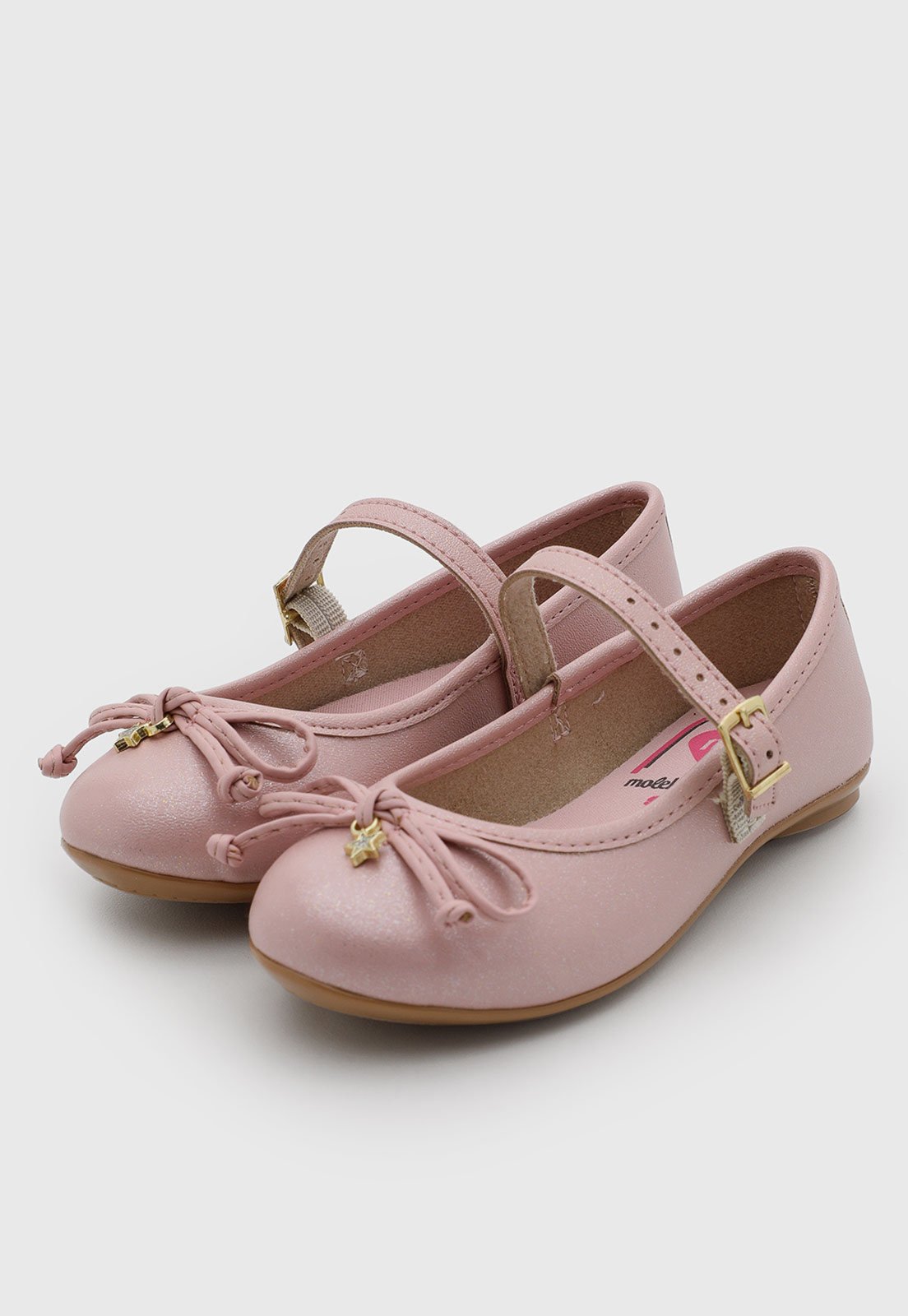Infantil - Sapatilha Molekinha Laço Rosa