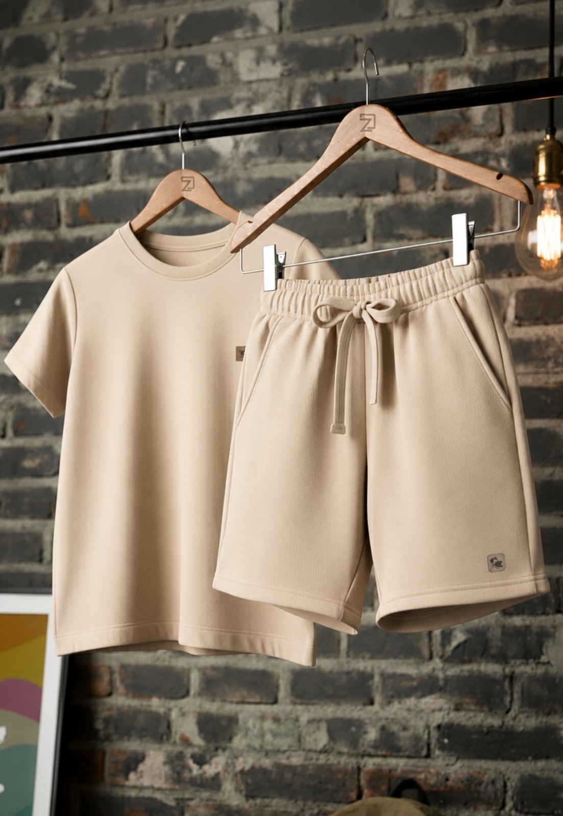 Infantil - Conjunto Shorts e Blusa Moletinho Daze Modas Bege