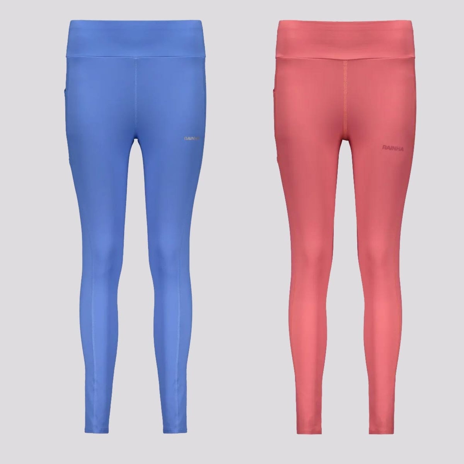 Kit 2 Calças Legging Rainha com Bolso Feminina Azul e Rosa