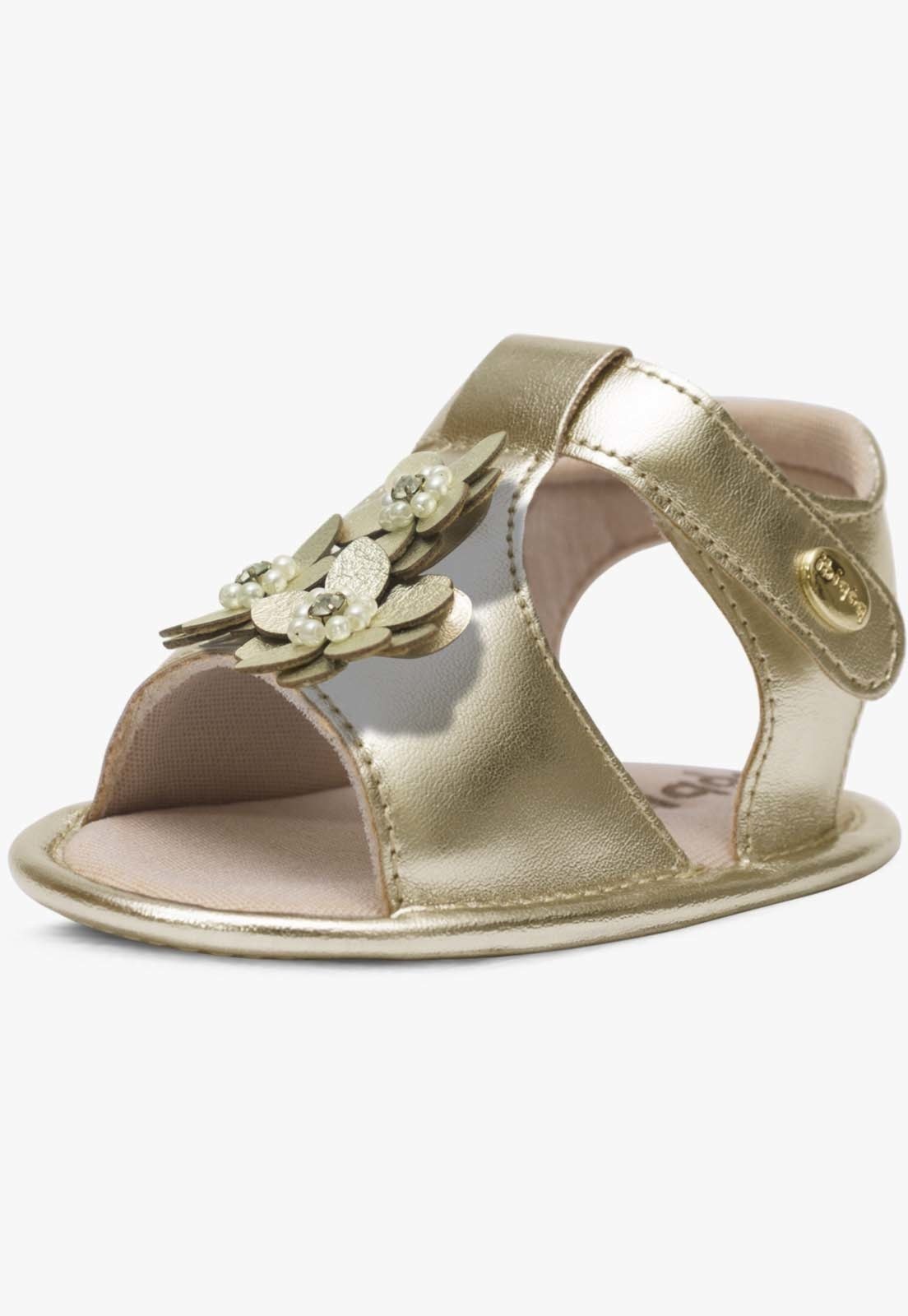 Vista 2 Infantil - Sandalia Casual Pópidi Menina Recem Nascido Flores rosa Pópidí rosa