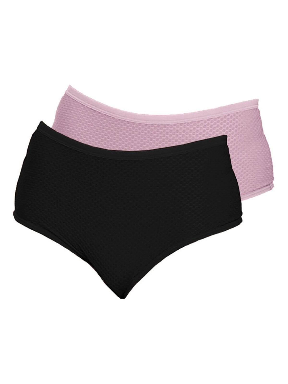 Vista 2 Kit com 2 Calcinhas Alta Dilady 203203 Plus Size rosa Dilady rosa