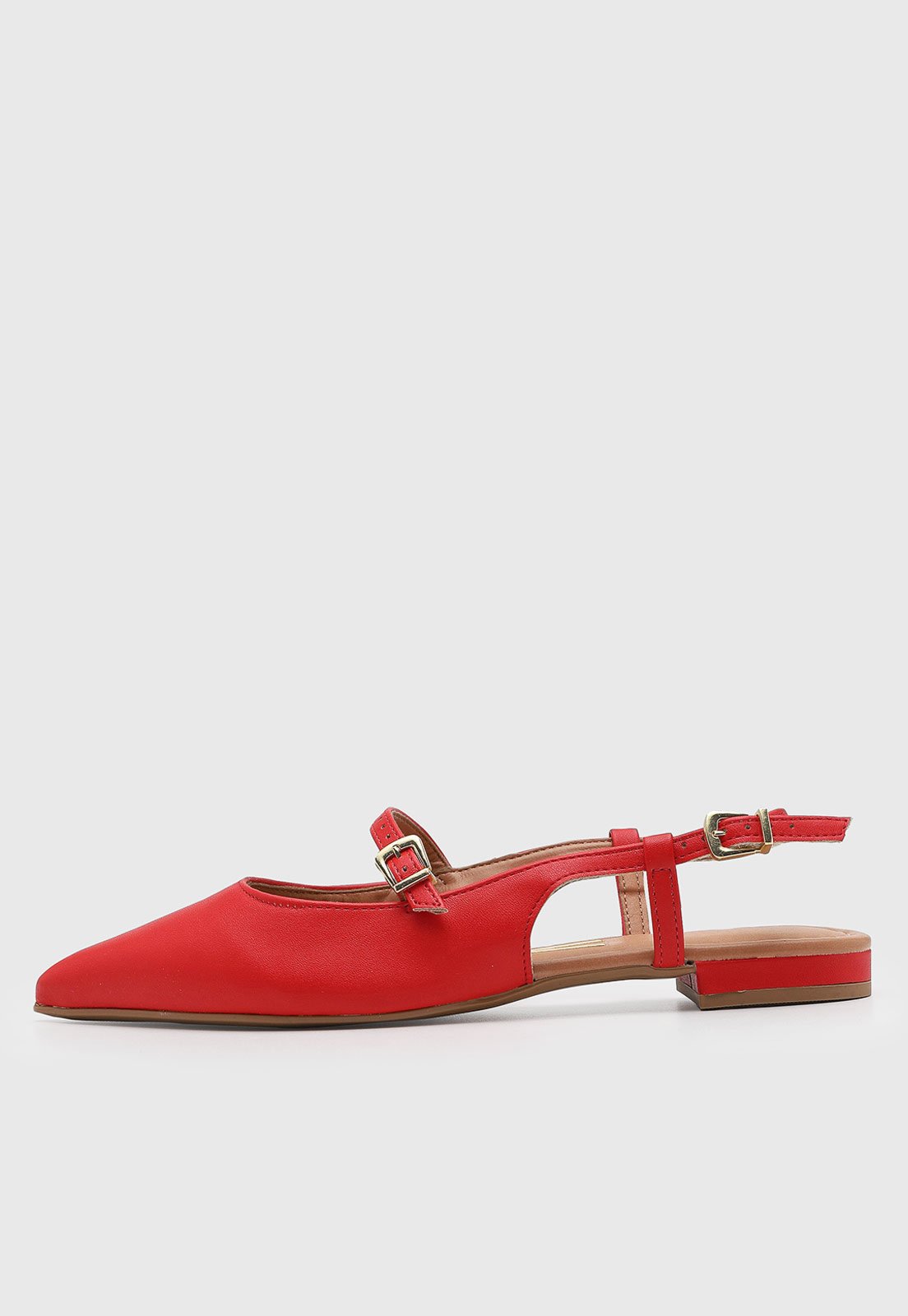 Vista 2 Sapatilha Feminina Vizzano Bico Fino Vermelha vermelho VIZZANO vermelho