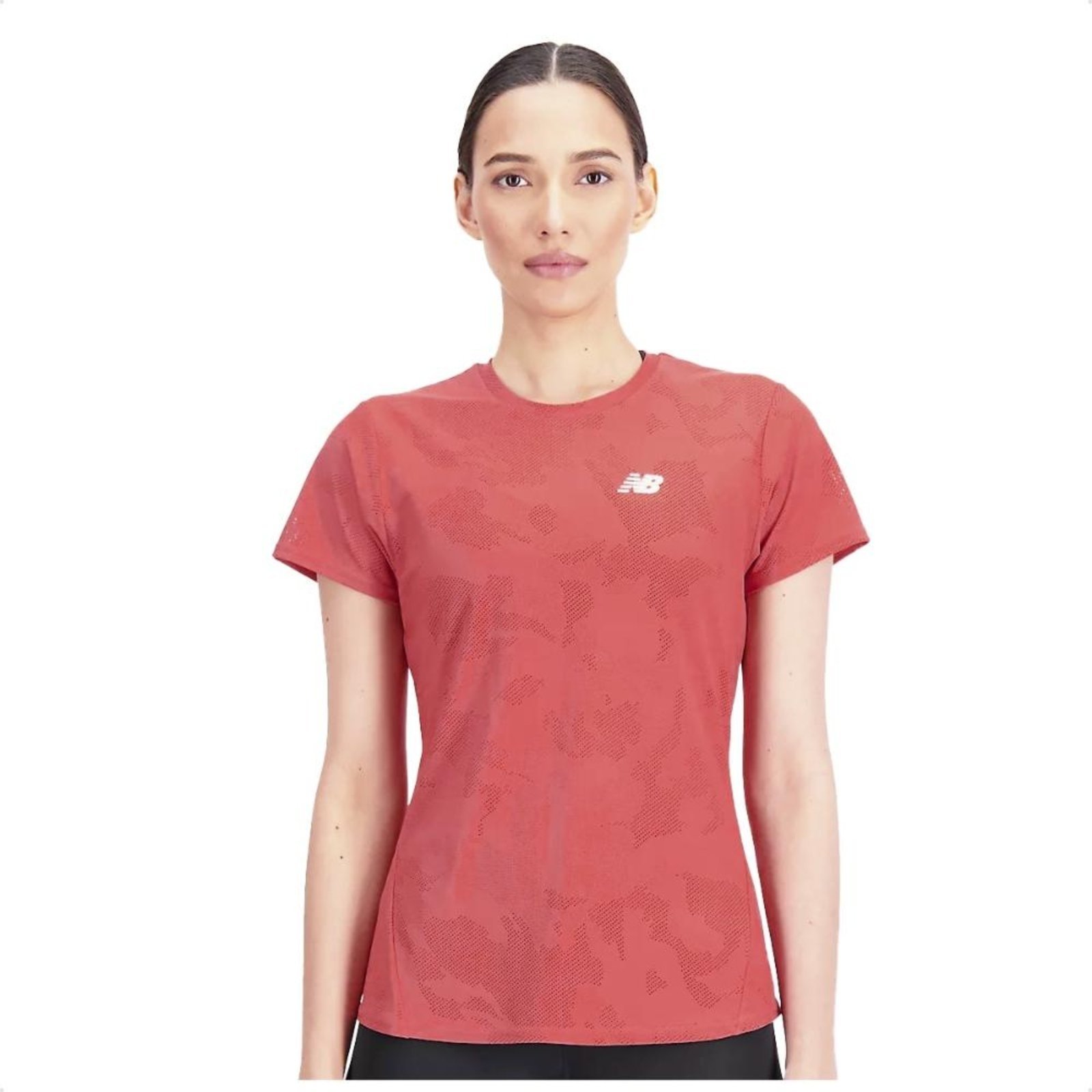 Camiseta New Balance Q Speed Jacquard Feminina Vermelho