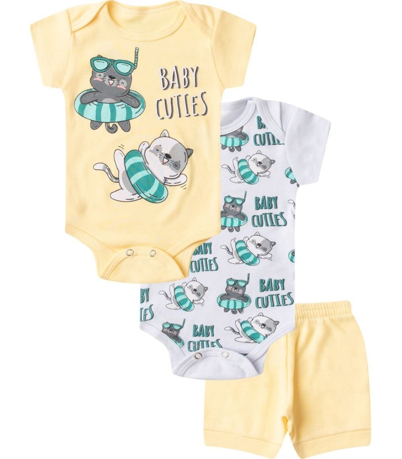 Infantil - Kit Body Curto 3 Peças Select Amarelo