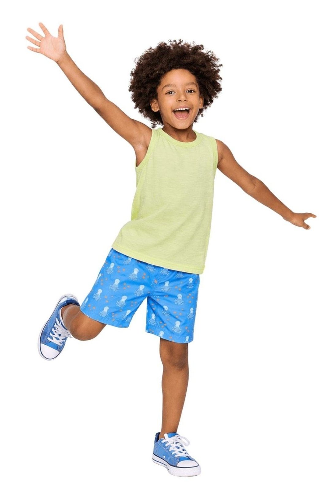Infantil - Conjunto Menino Básico Alphabeto Citrus e Azul Amarelo