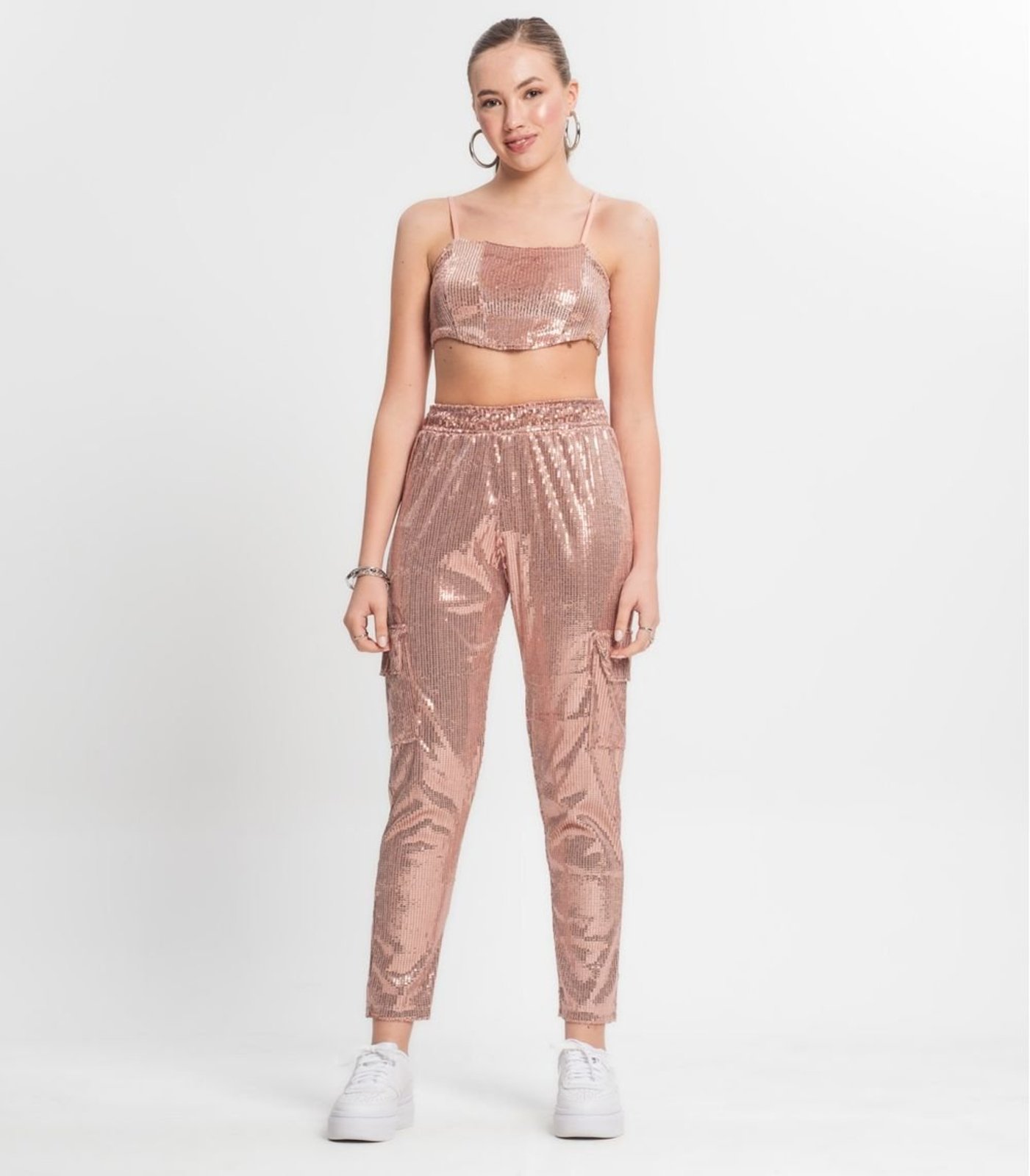 Infantil - Calça Reta Juvenil Em Paetê Minty Unica