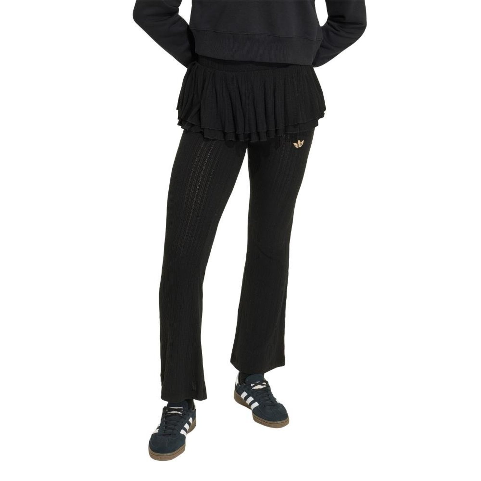 Infantil - Calça Legging Malha Slim Babados adidas Originals Preto