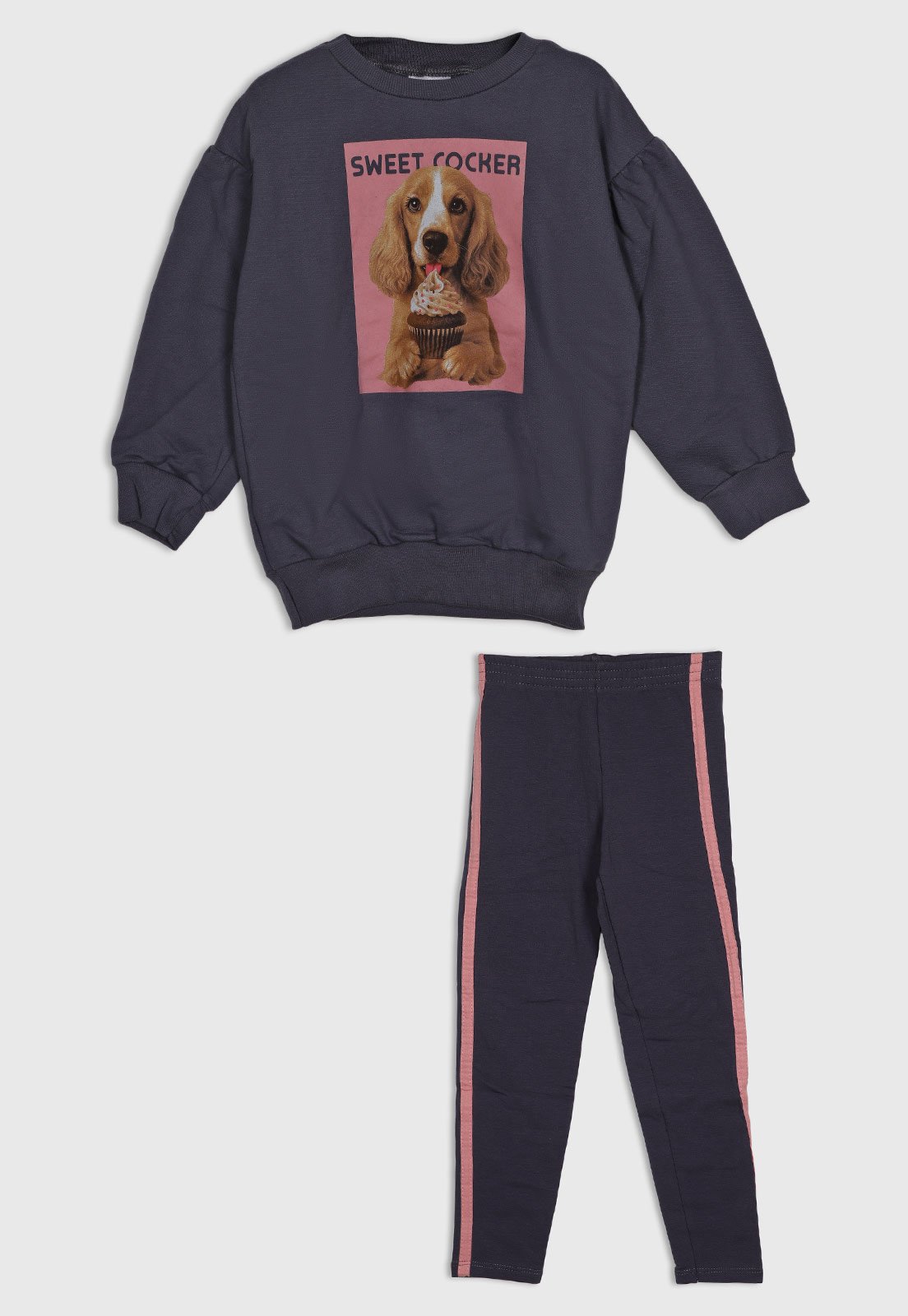 Infantil - Conjunto Elian Estampa Cachorro Azul-marinho