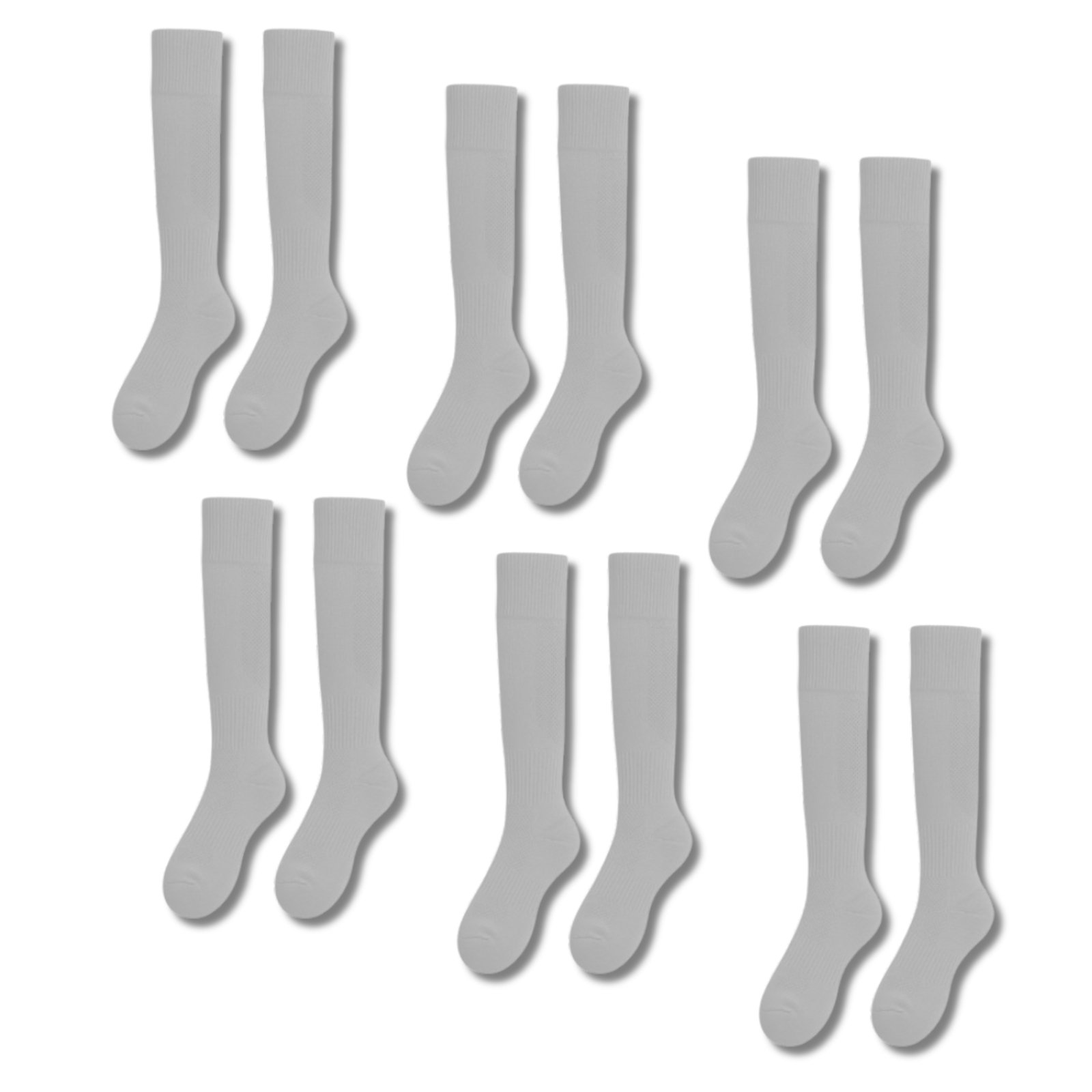 Kit 6 Meião QLC Sports Esportiva Branco