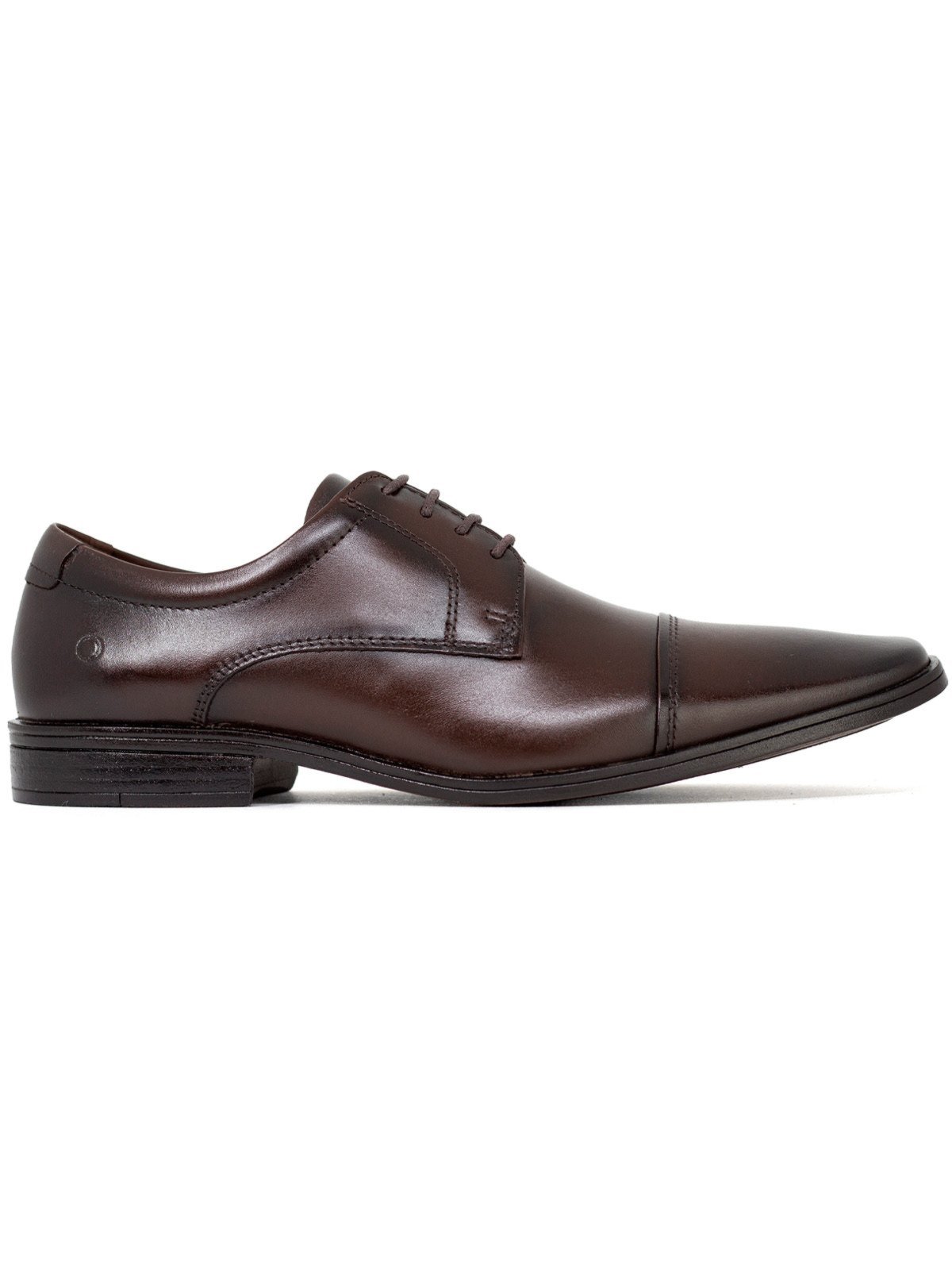 Sapato Social Democrata Metropolitan Vega Cadarço Couro Conforto Marrom Mahogany