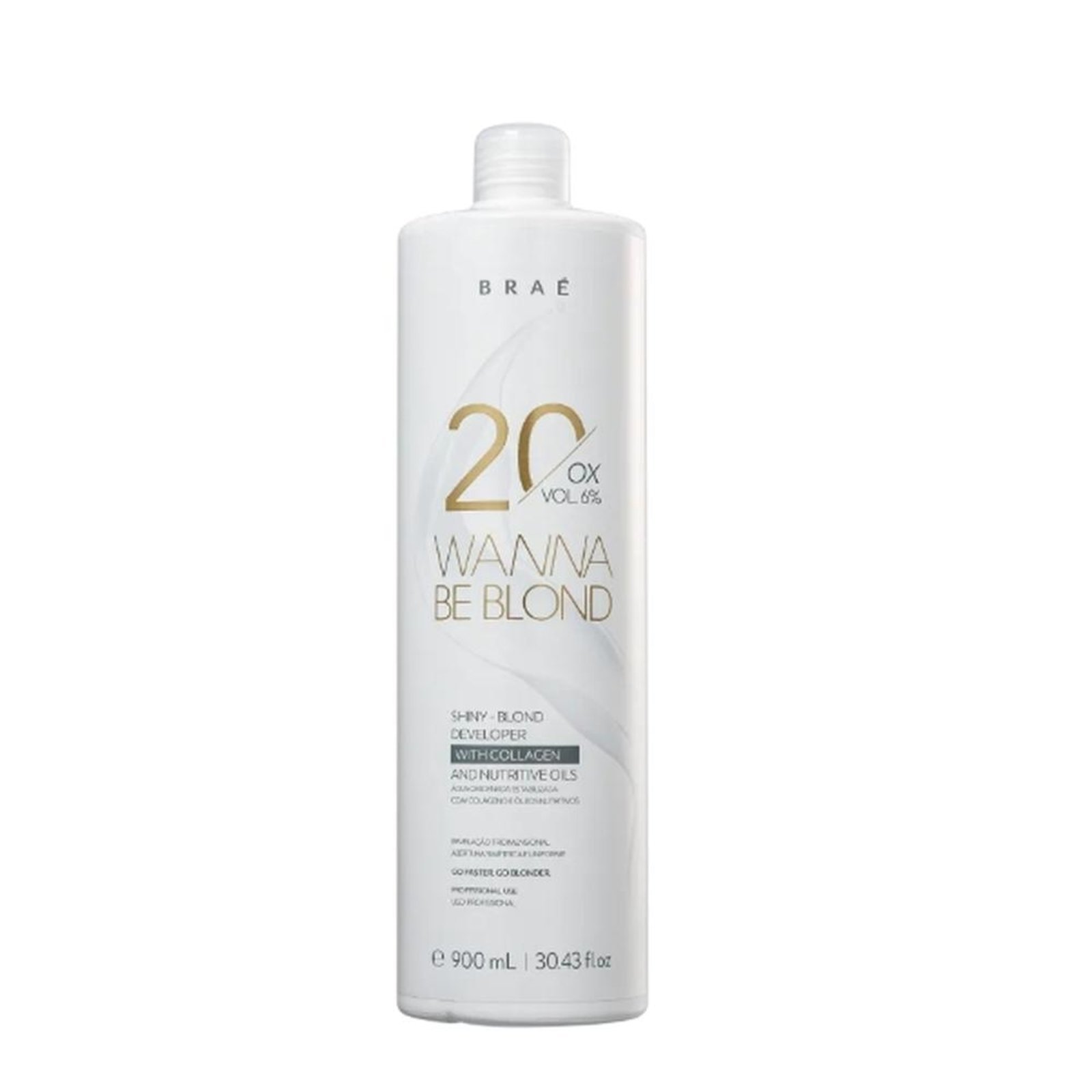Vista 3 BRAÉ Wanna Be Blond 6% Água Oxigenada 20 Volumes 900ml+Pó Descolorante 500g multicolorido BRAÉ multicolorido