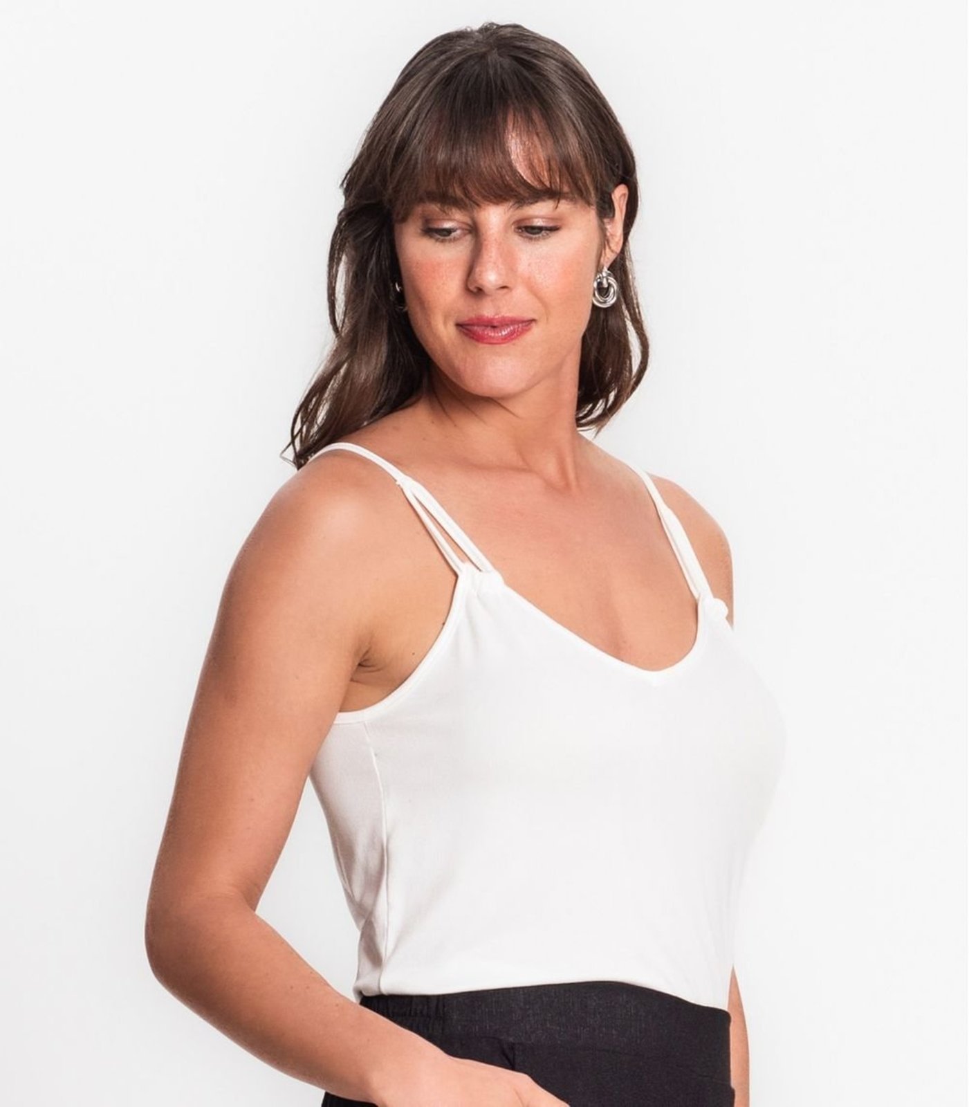 Vista 3 Blusa De Alça Semi Acabada Malha Delicate Rovitex preto Rovitex preto