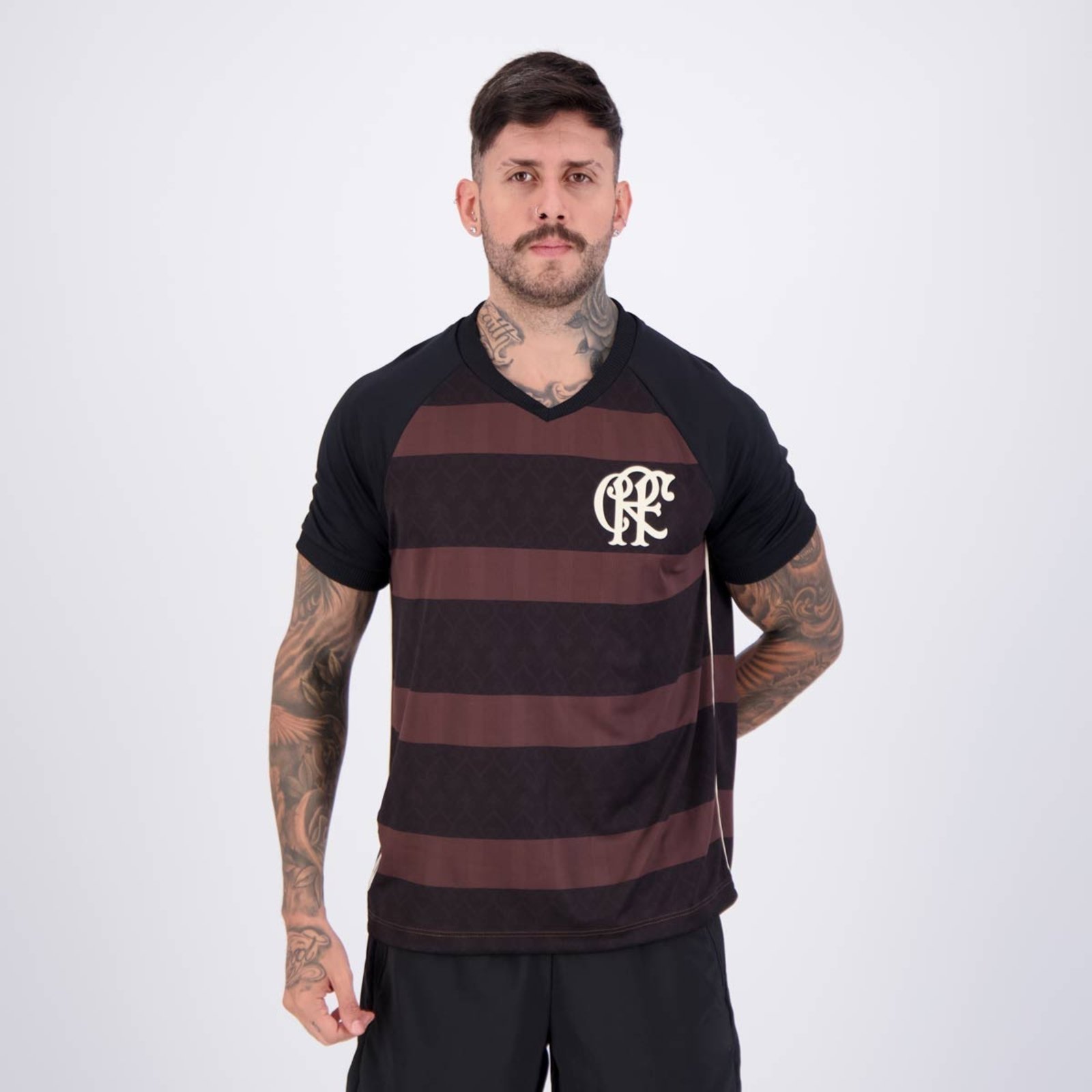 Camisa Flamengo Consciência Negra Diamante Preta e Marrom