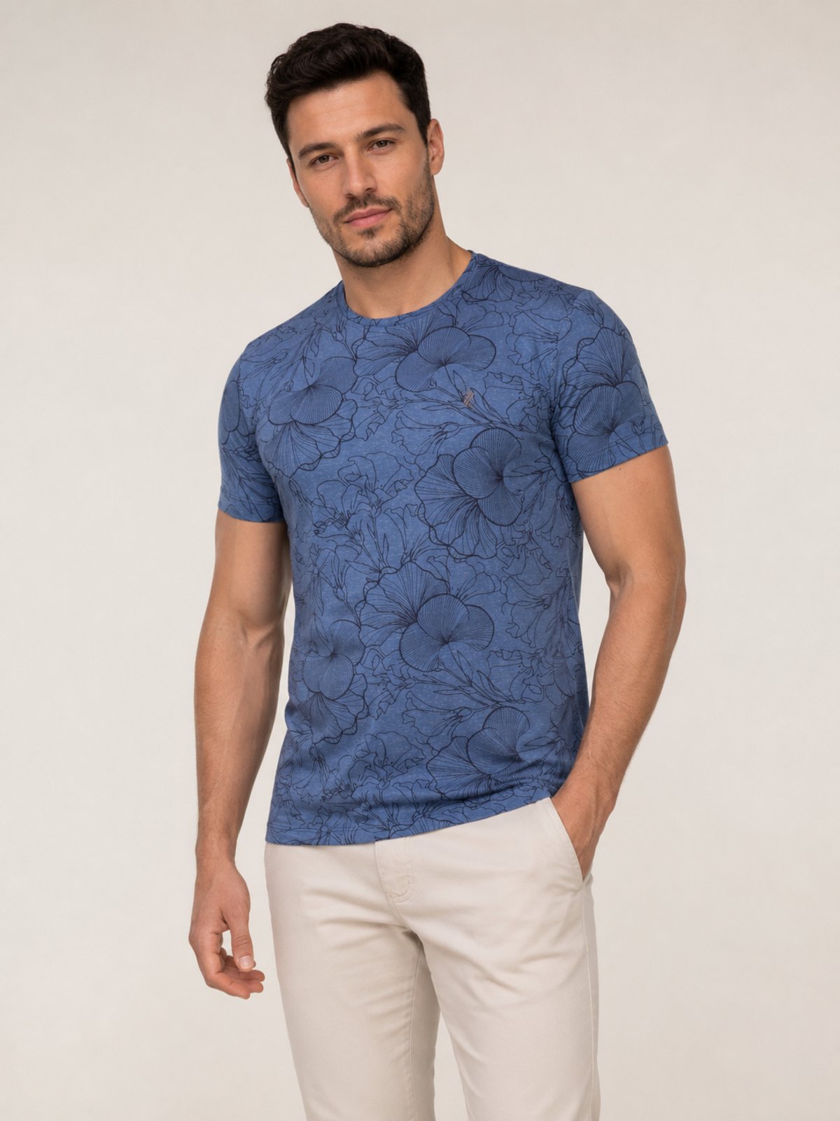 Camiseta Zamori Masculina Algodão Gola Redonda Curta