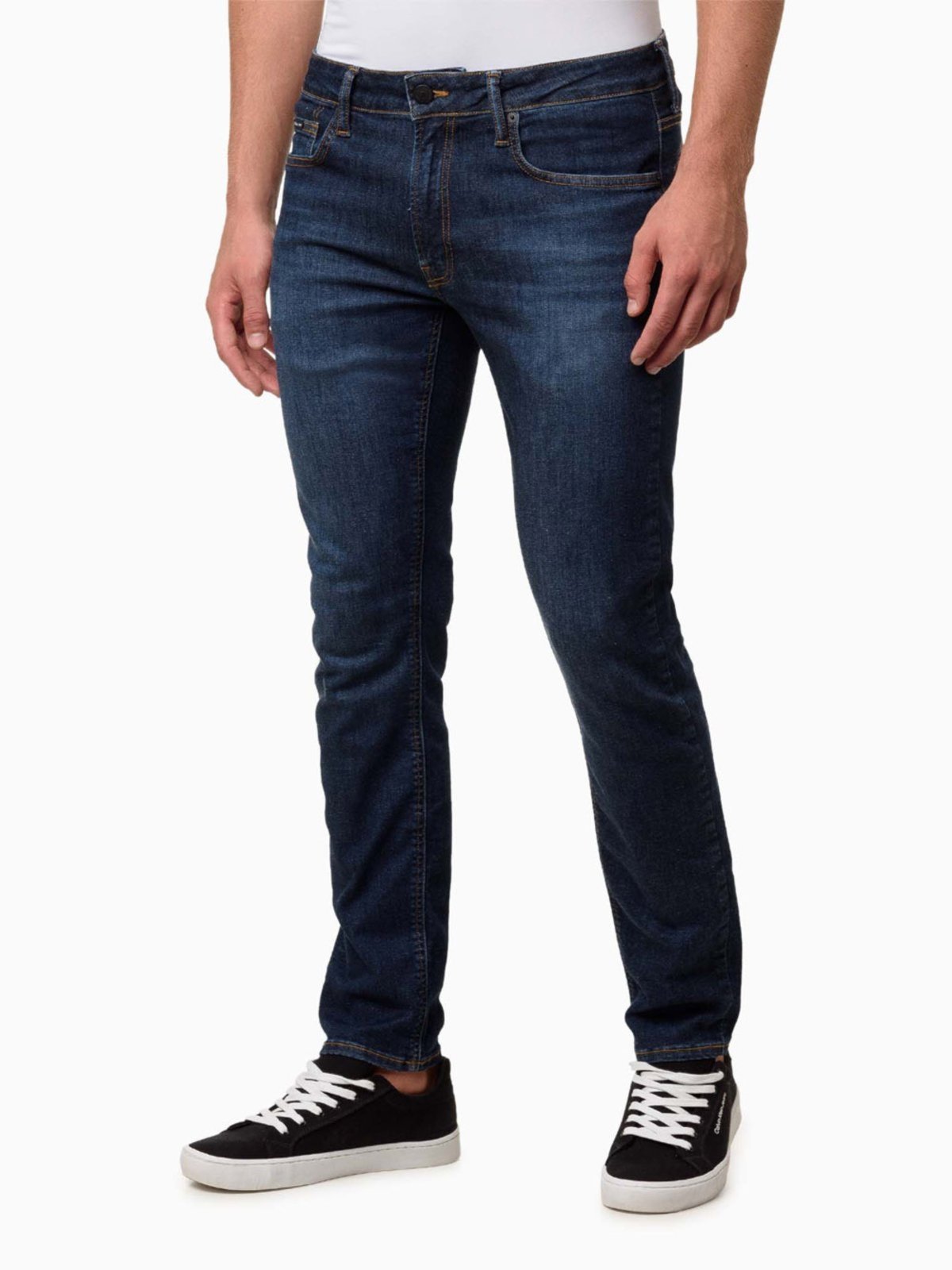 Calça Jeans Masculina Amaciada Skinny Cintura Baixa Calvin Klein Jeans - Azul Marinho Calvin Klein Jeans