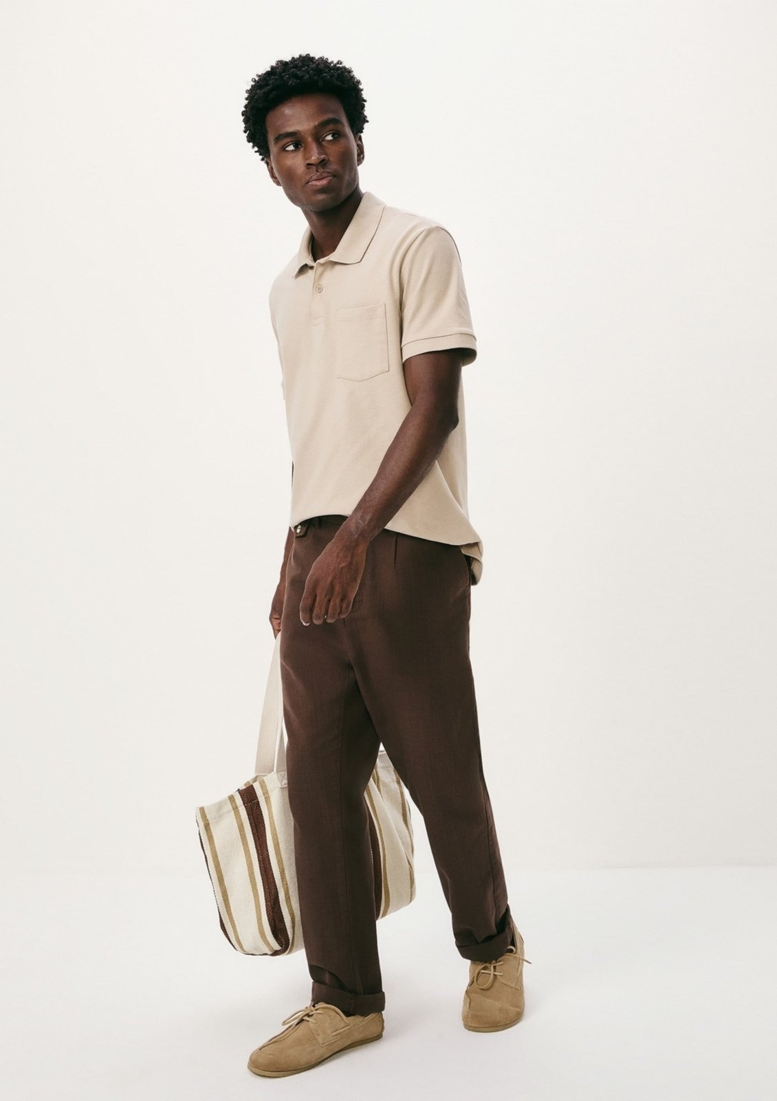 Vista 3 Camisa Polo Básica Masculina Em Piquet Com Bolso Hering bege Hering bege