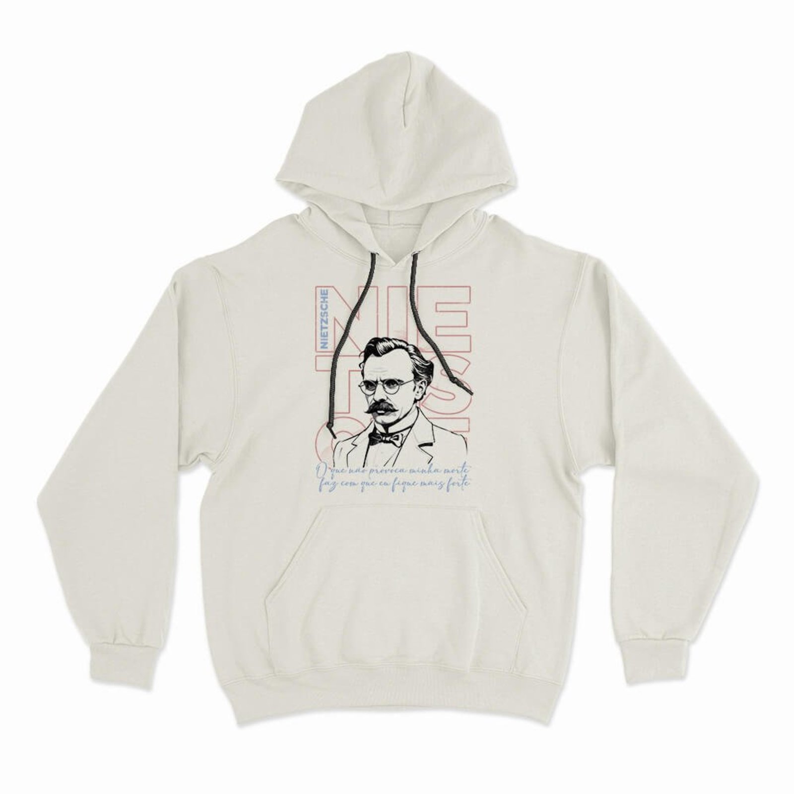 Moletom Com Capuz Friedrich Nietzsche - Off White - Casual - Studio Geek