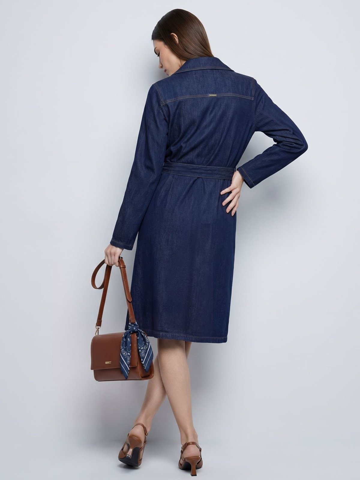 Trench Coat Jeans Azul Escuro Sahara