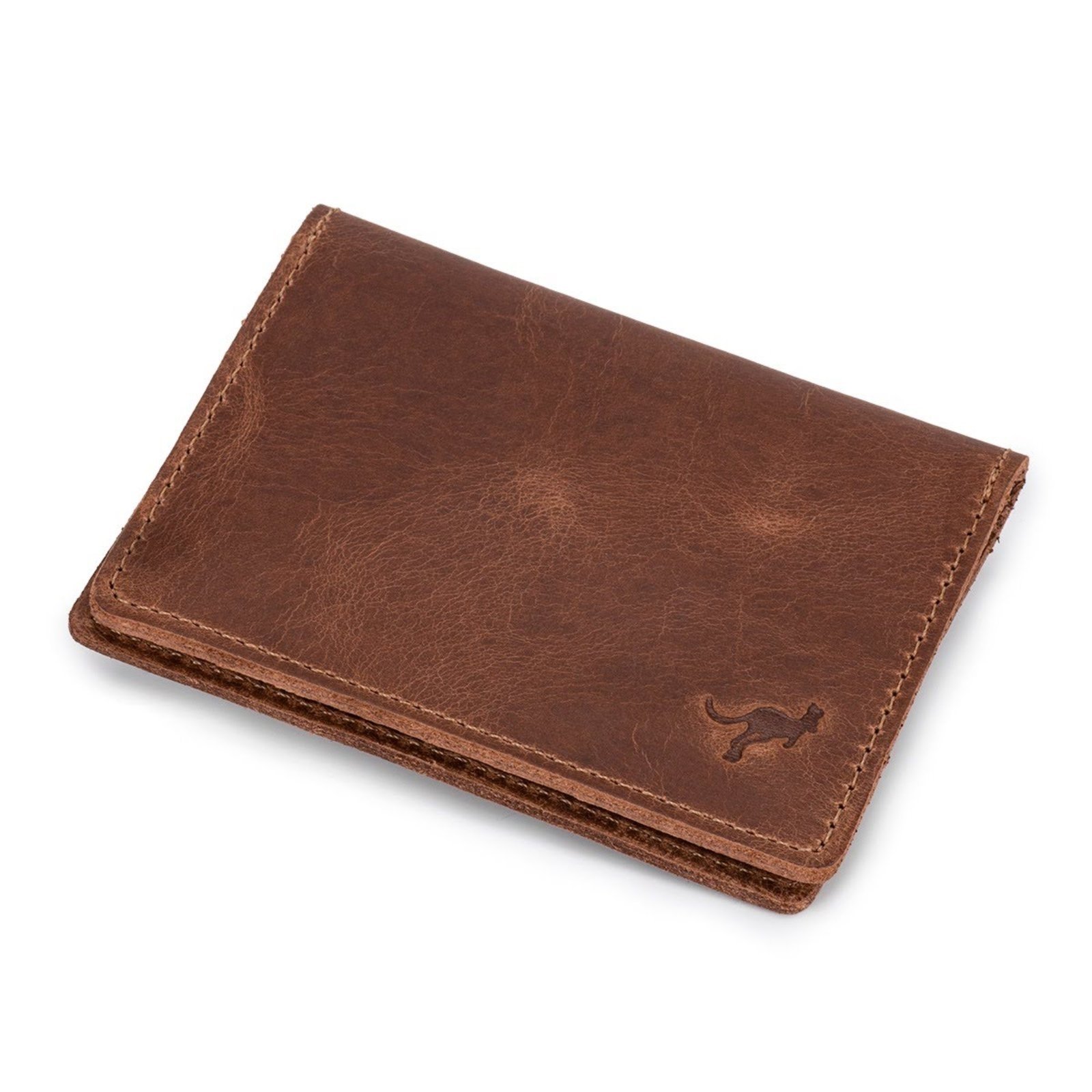 Carteira Masculina Porta Cartão Slim Couro legitimo ello griff Marrom