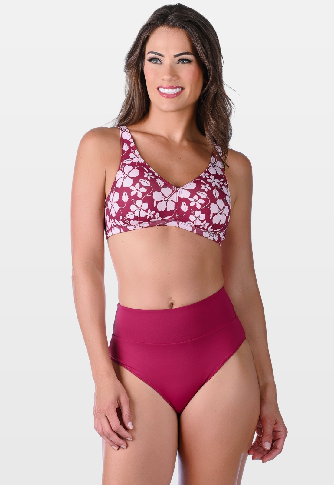 Biquíni Summer Soul Regata Sem Bojo Hot Pants Floral Vermelho