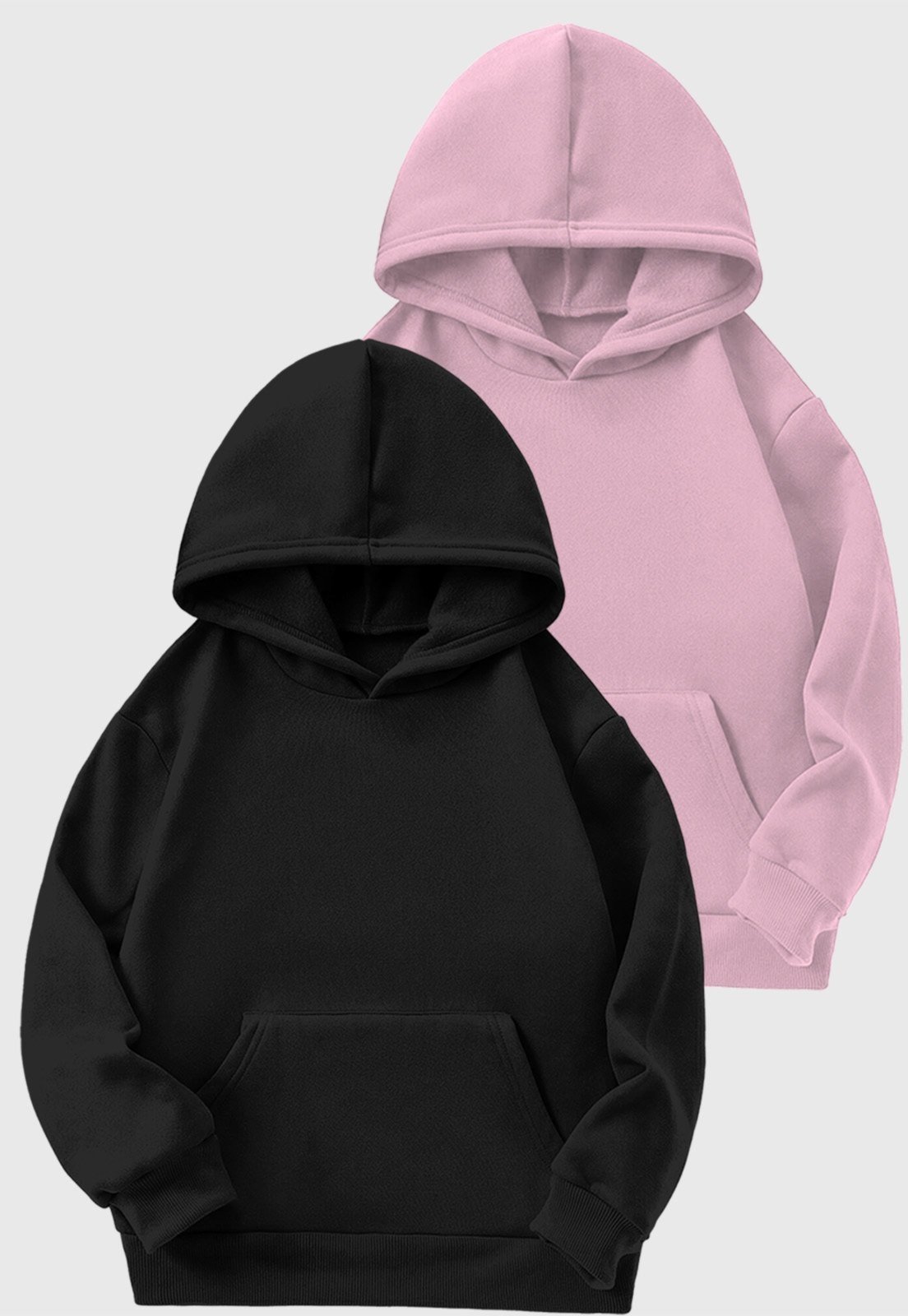 Infantil – Kit 2 Moletom Canguru Menino com Capuz Benellys Preto e Rosa
