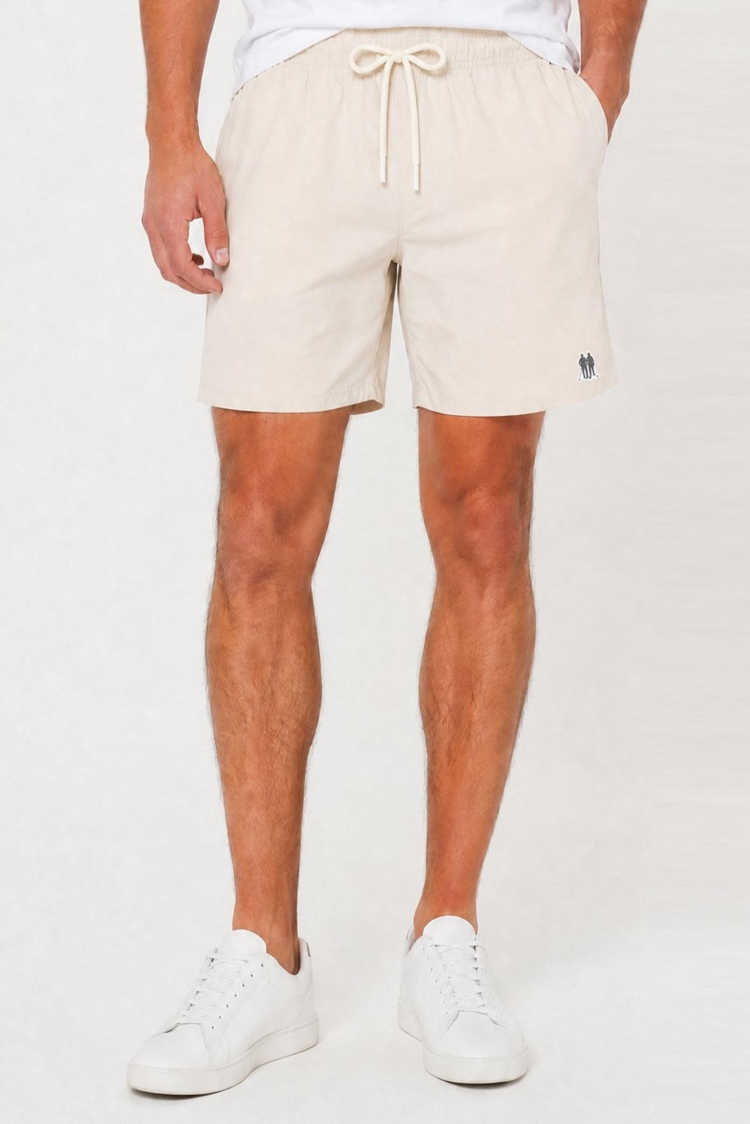 Short Masculino Linho Liso Polo Wear Off White
