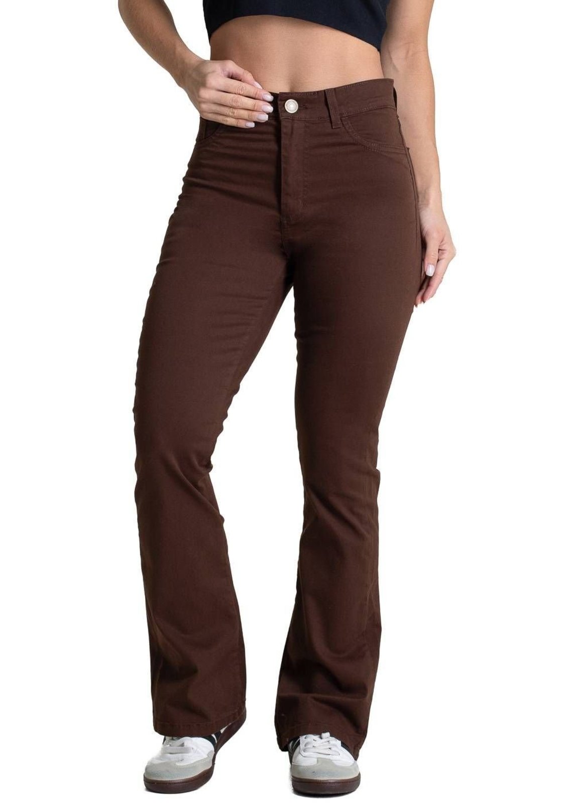 Calça Sarja Sawary Boot Cut Petit - 283454 - Marrom - Sawary
