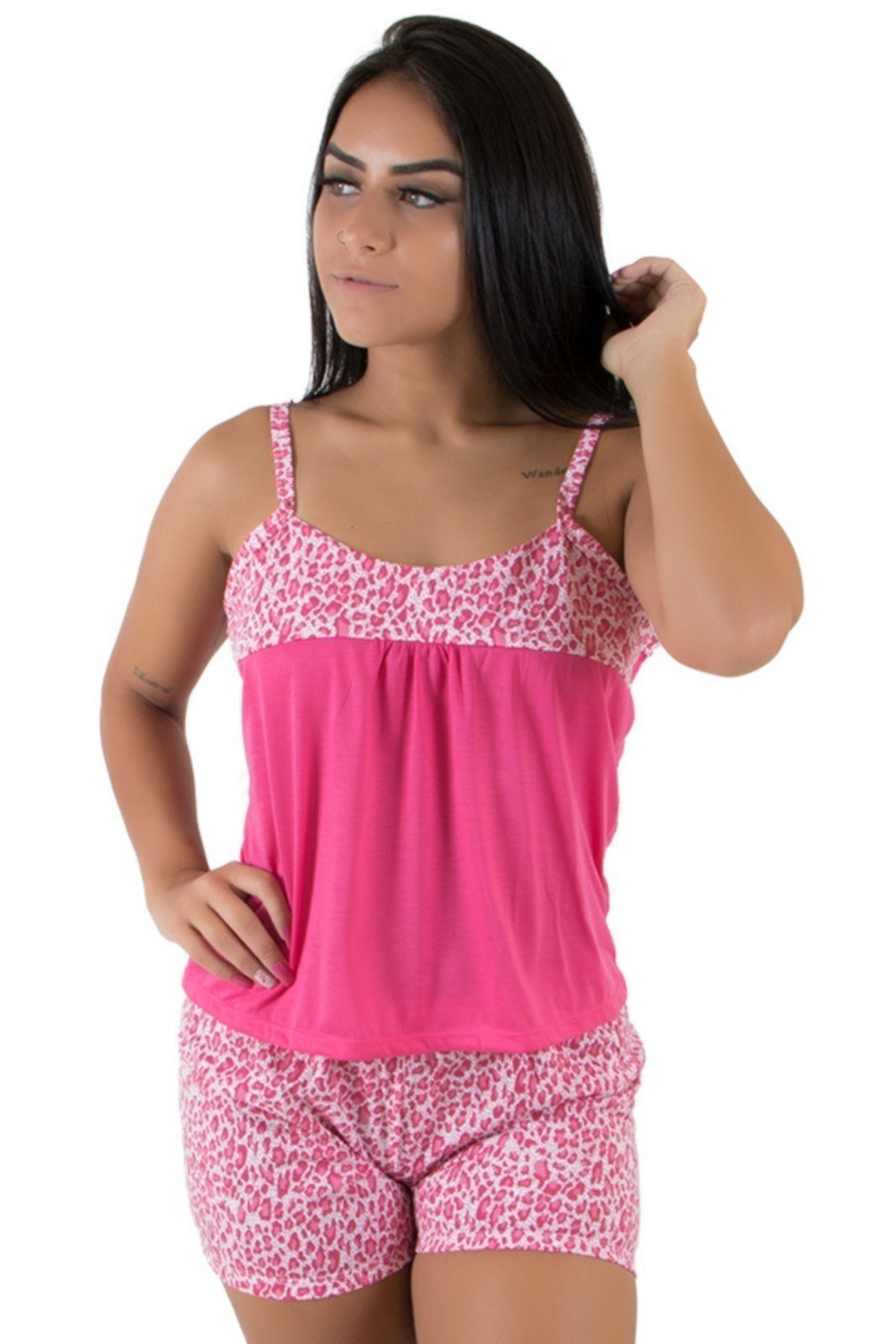 Baby Doll Linha Noite Oncinha Pink