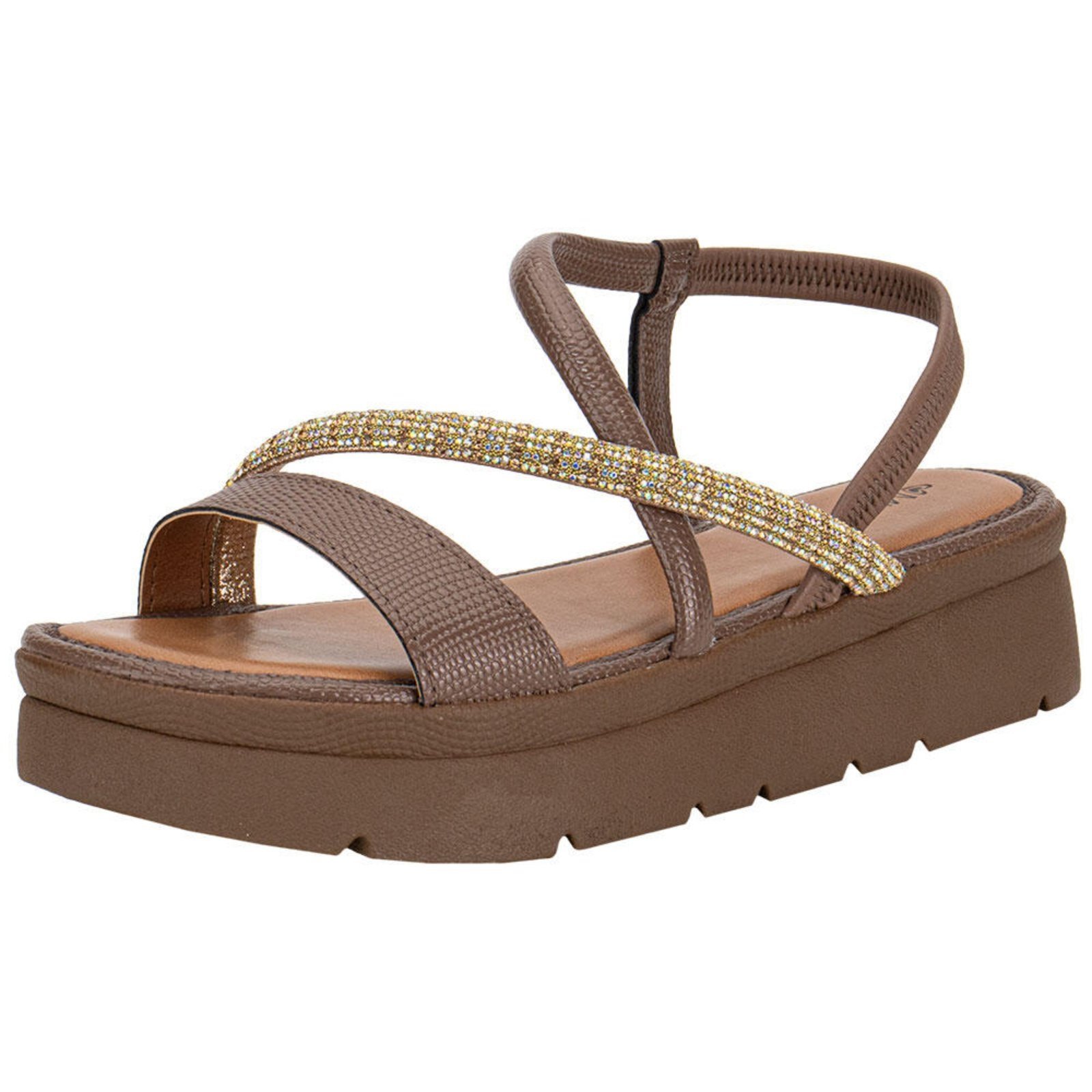 Sandália Feminina Flat Mississipi J0212 0640212 Marrom