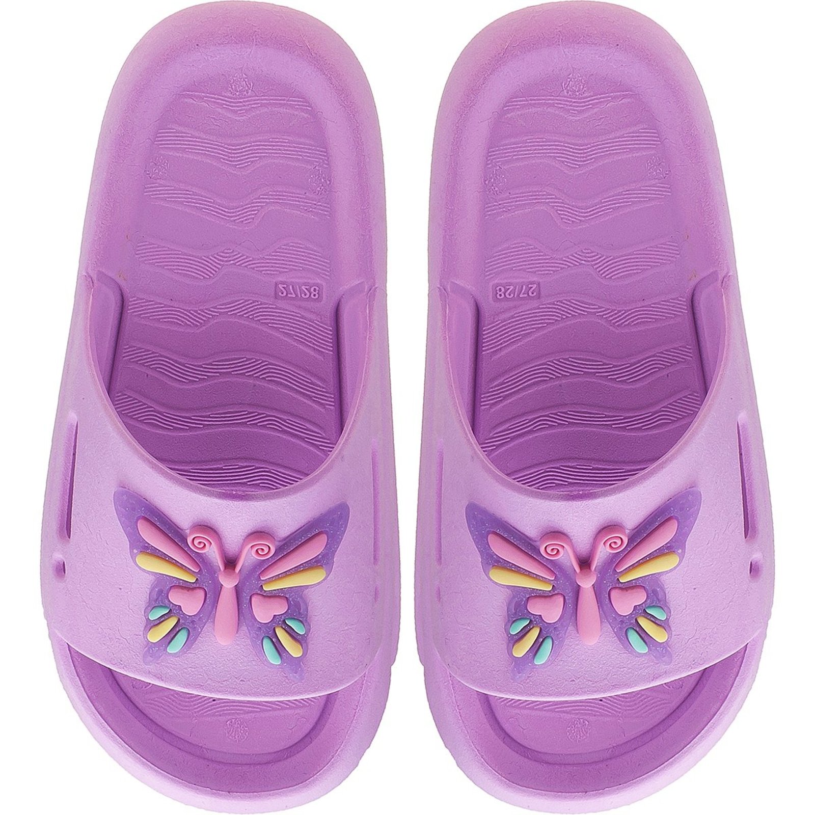 Infantil - Chinelo Slide Lilás Borboleta Antiderrapante tep