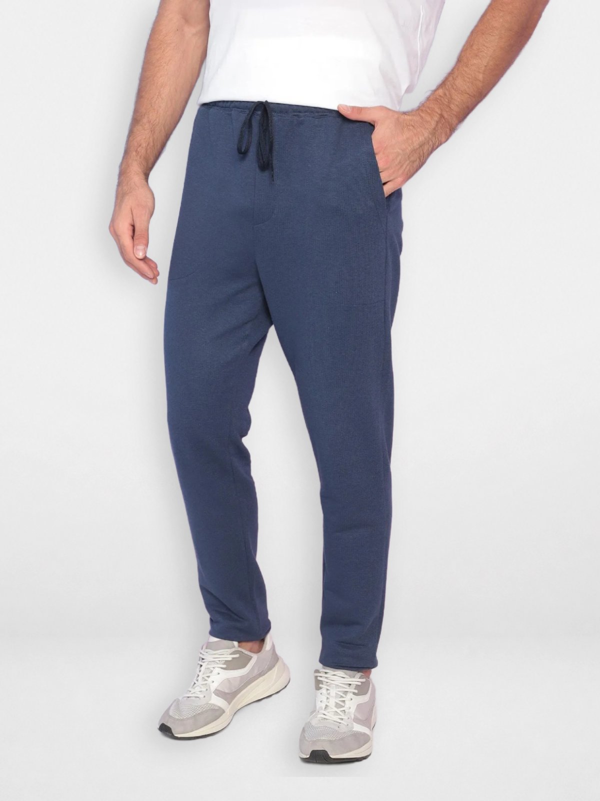 Calça Masculina Pompier de Moletom Lisa com Bolsos Marinho
