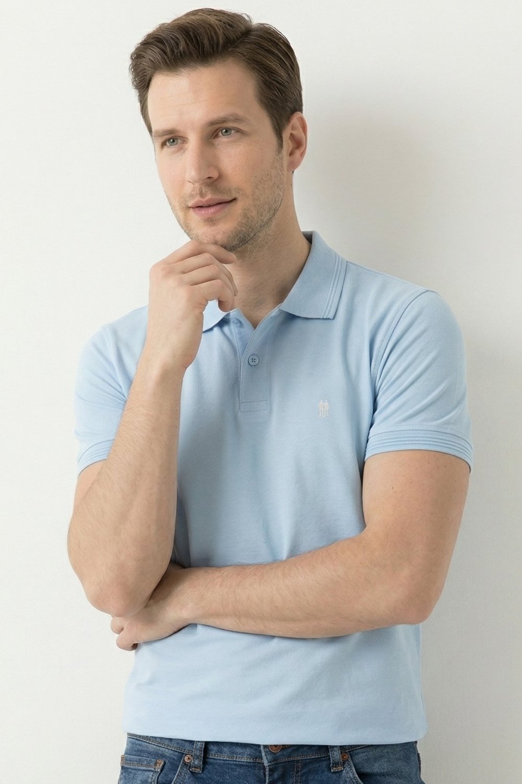 Polo Piquet Lisa Premium Polo Wear Azul Claro