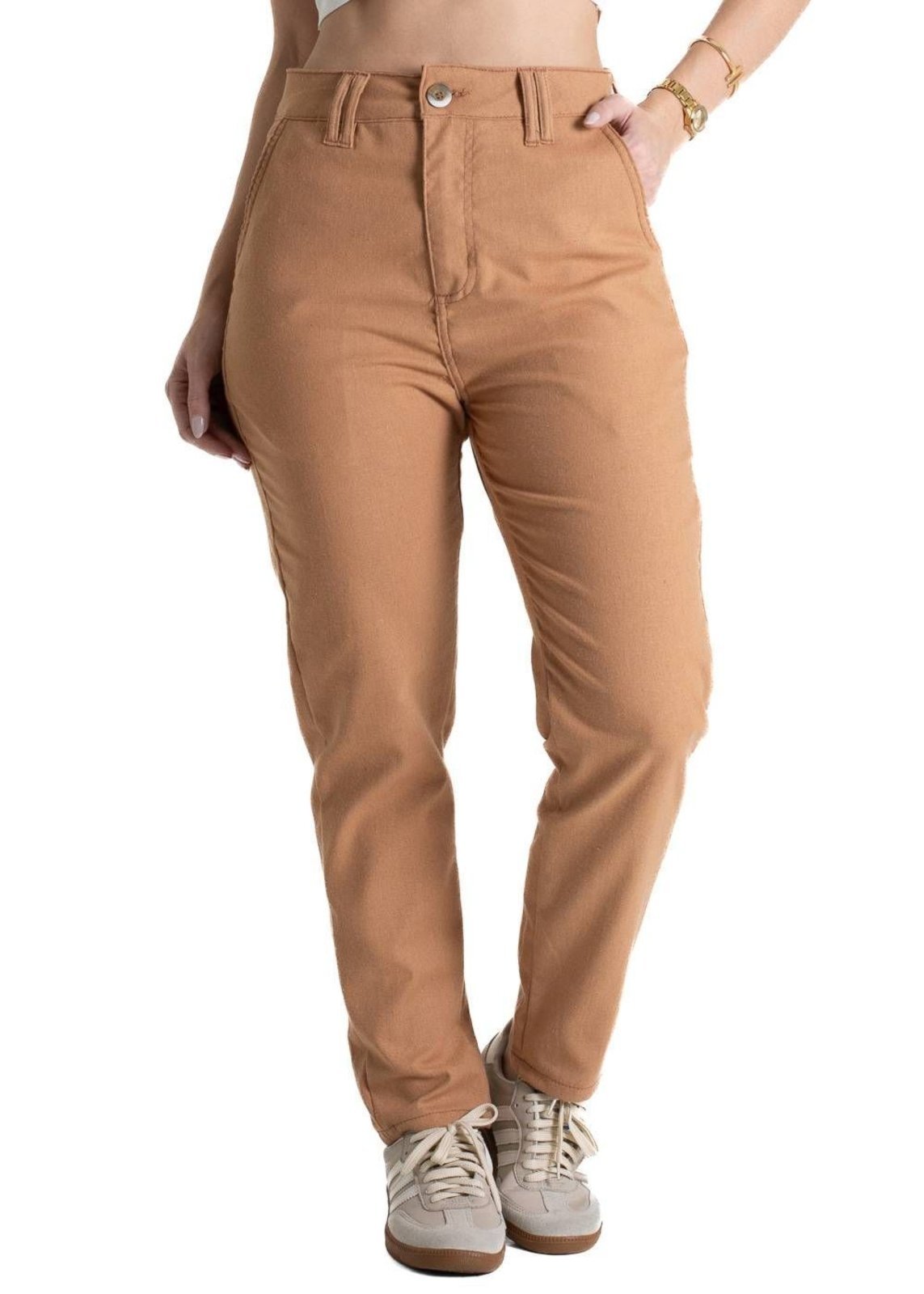 Calça Linho Sawary Mom – 280542 – Marrom – Sawary