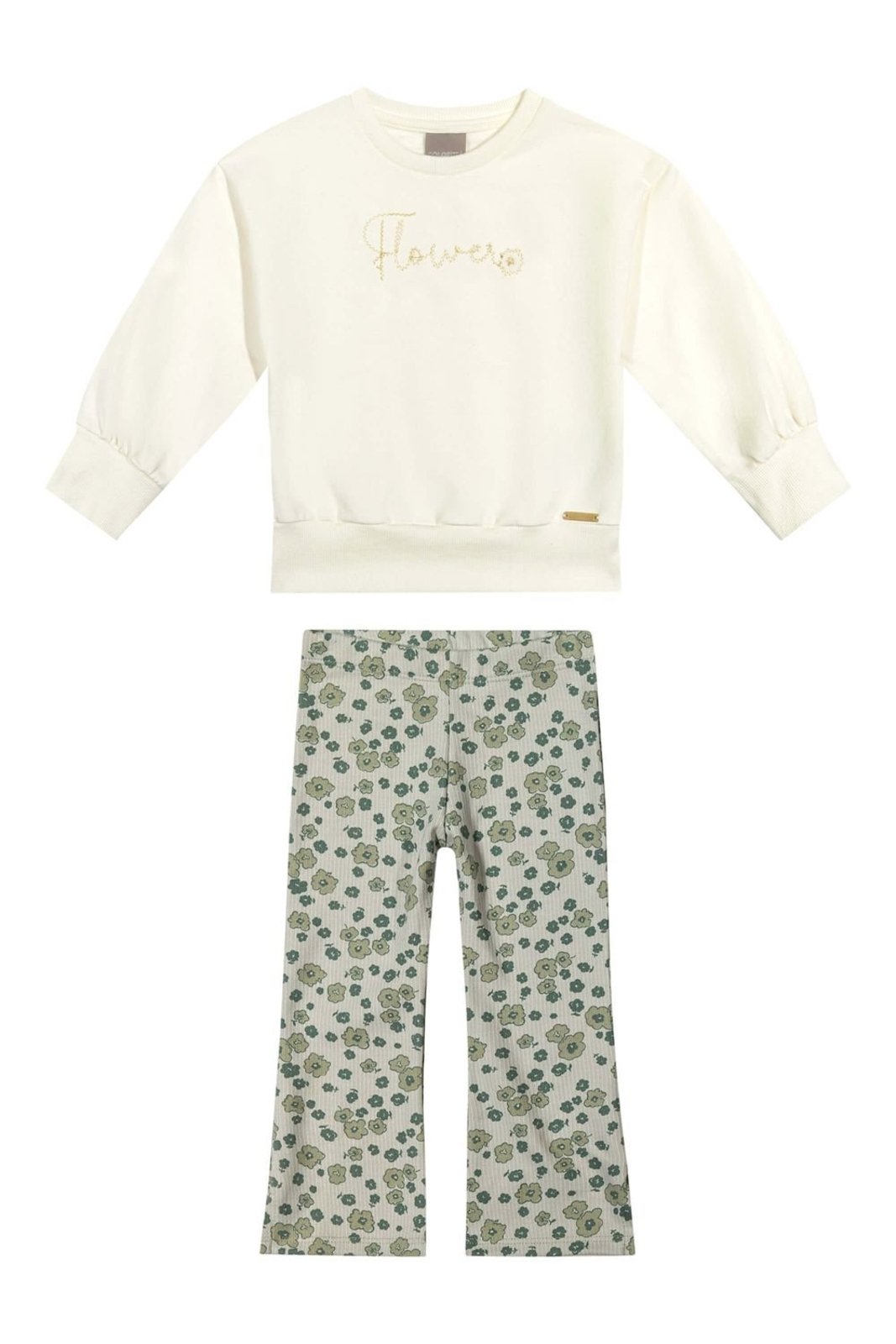 Infantil - Conjunto Longo Menina Flowers Colorittá Bege