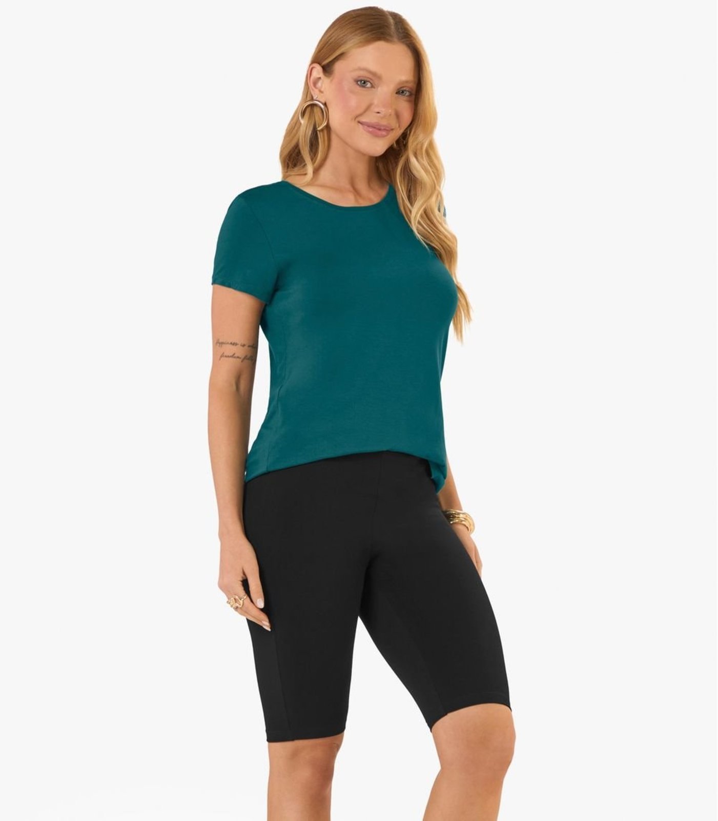 Vista 3 Bermuda Ciclista Feminina em Cotton Pesado Rovitex Rovitex Básicos preto Rovitex Básicos preto
