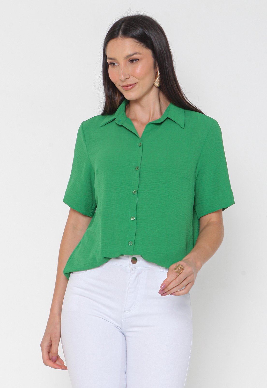 Camisa Intens Manga Curta Air Flow Verde