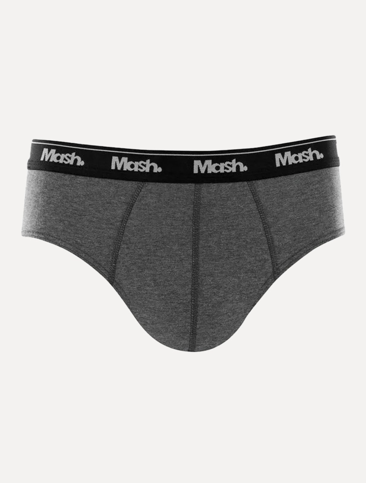 Vista 2 Cueca Mash Slip Cotton Basic Dark Logo Mescla grafite MASH grafite