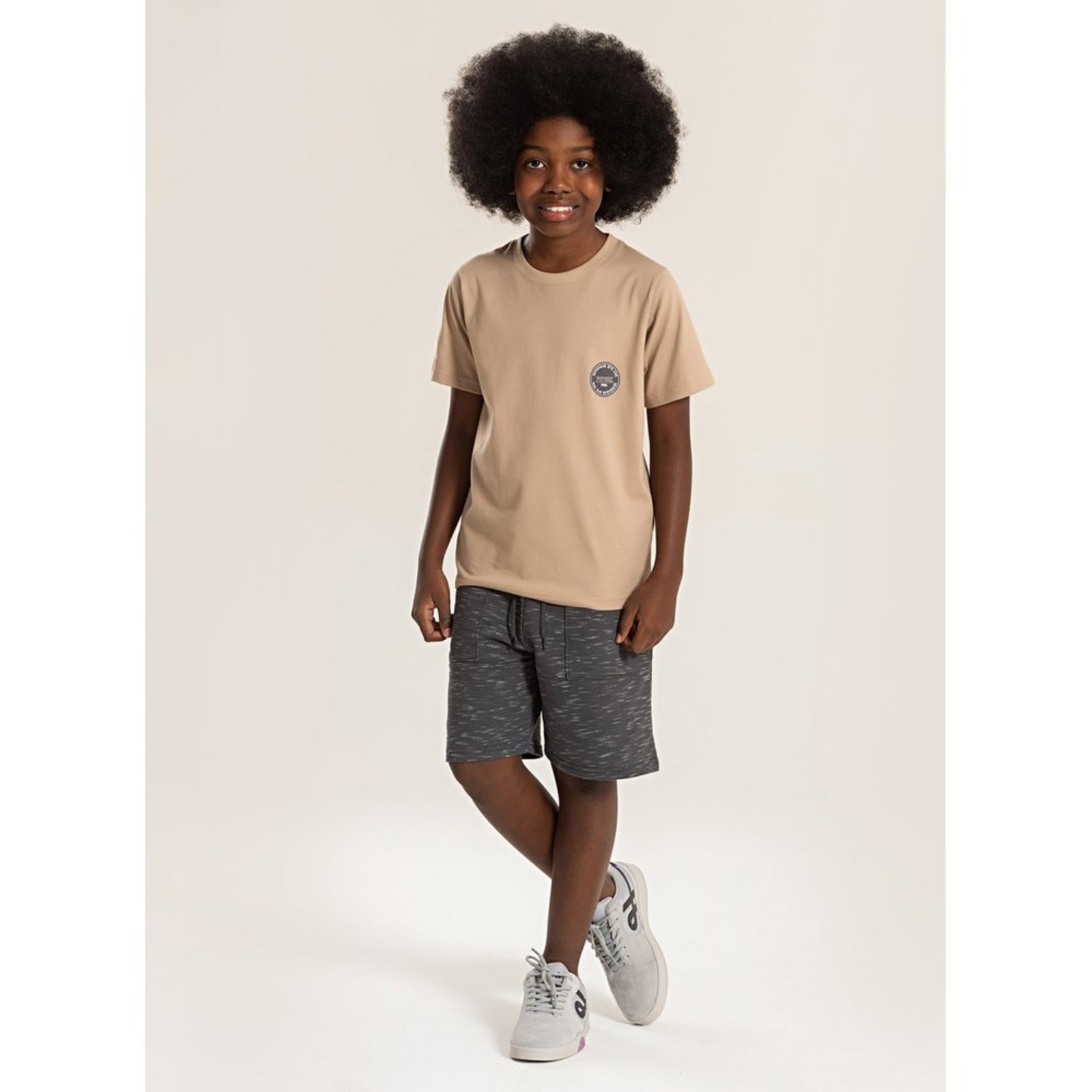 Infantil – Conjunto Verão Menino Marrom Camiseta e Bermuda Com Bolso Molekada Future