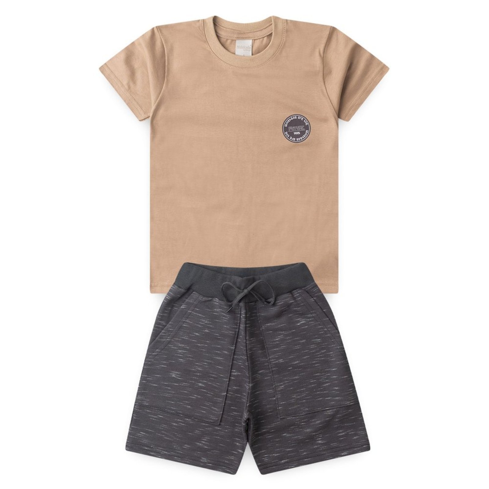 Vista 3 Infantil - Conjunto Verão Menino Camiseta e Bermuda Com Bolso Molekada Future azul Molekada azul