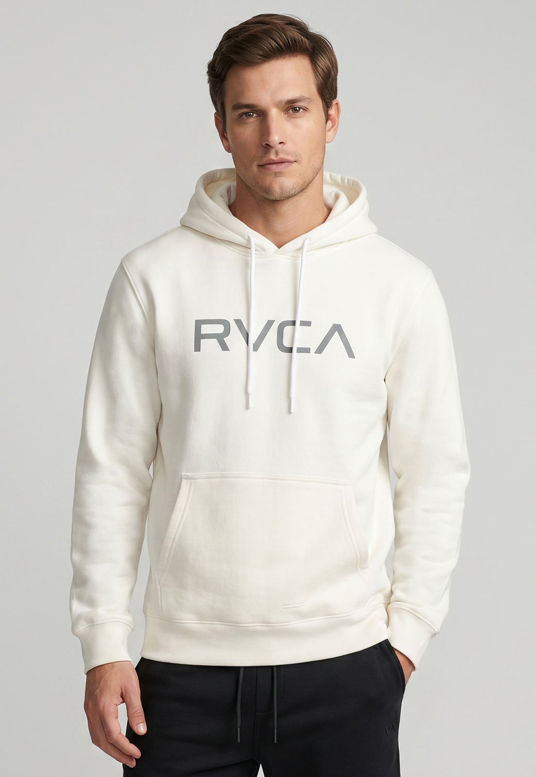 Blusa de Moletom Masculina RVCA Capuz Off-White