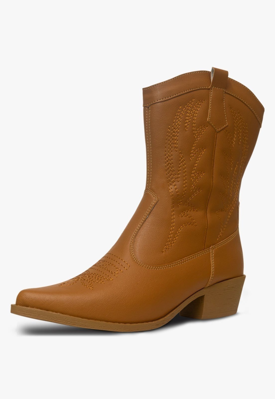 Infantil – Bota Texana Feminina Pópidi Menina Bico Fino Saltinho Country Caramelo