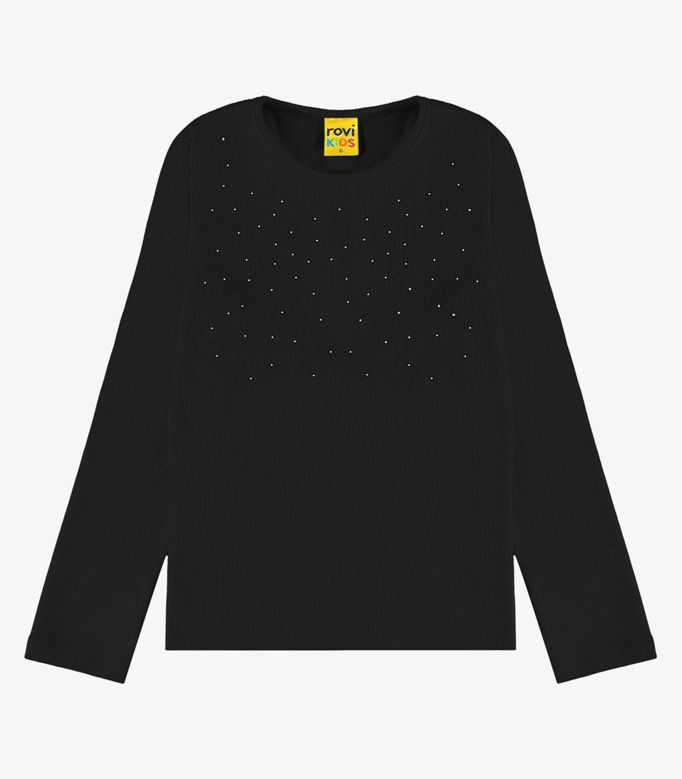 Infantil - Blusa de Manga Longa em Ribana 2x1 Rovi Preto