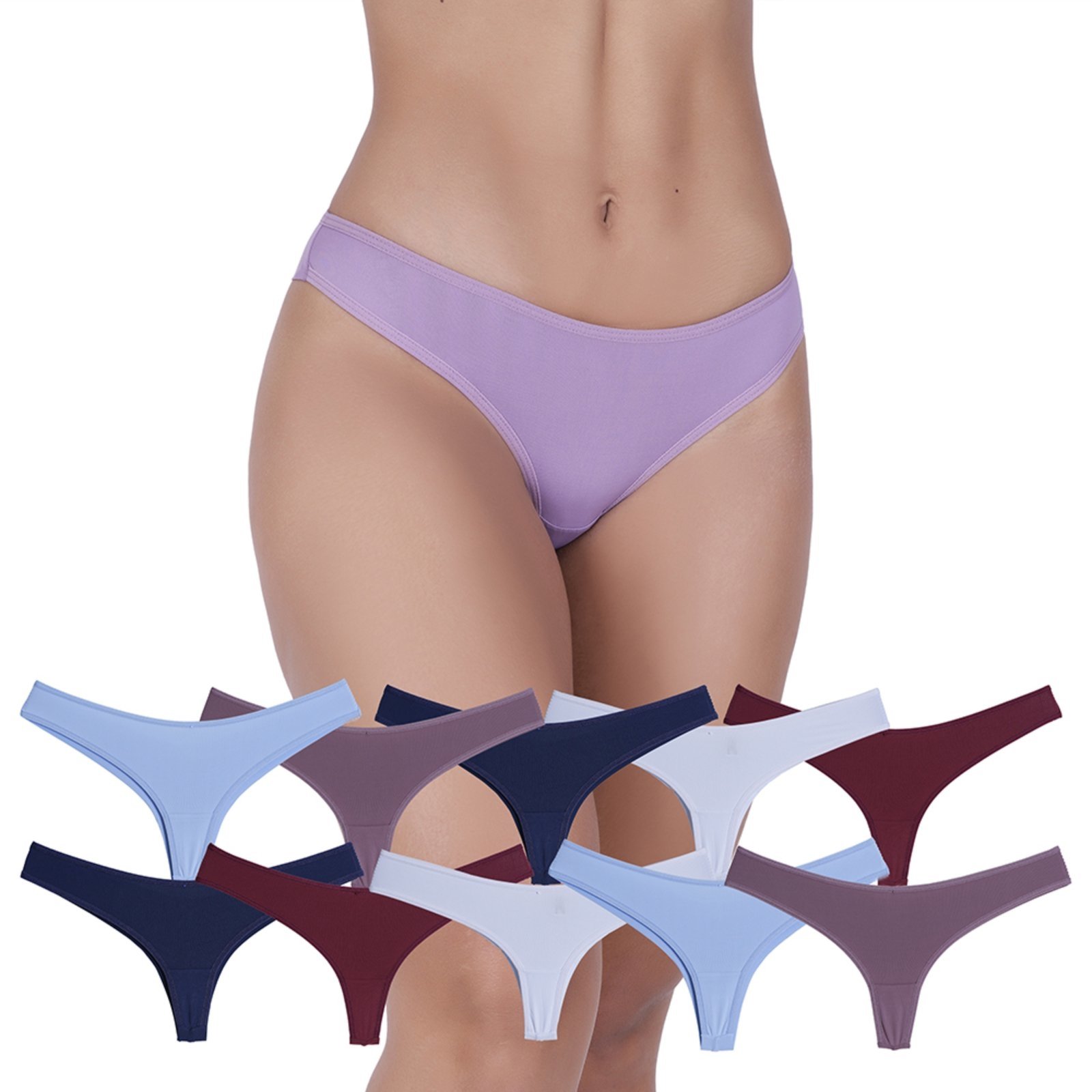 Vista 2 Kit 10 Calcinhas Fio Duplo Microfibra Concept Lingerie multicolorido Concept Lingerie multicolorido