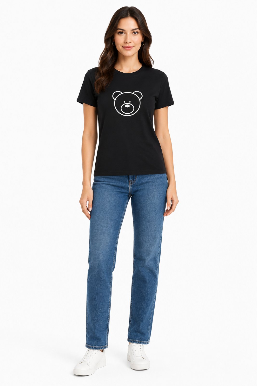 T-shirt Feminina D Bell Outlet Urso Preta