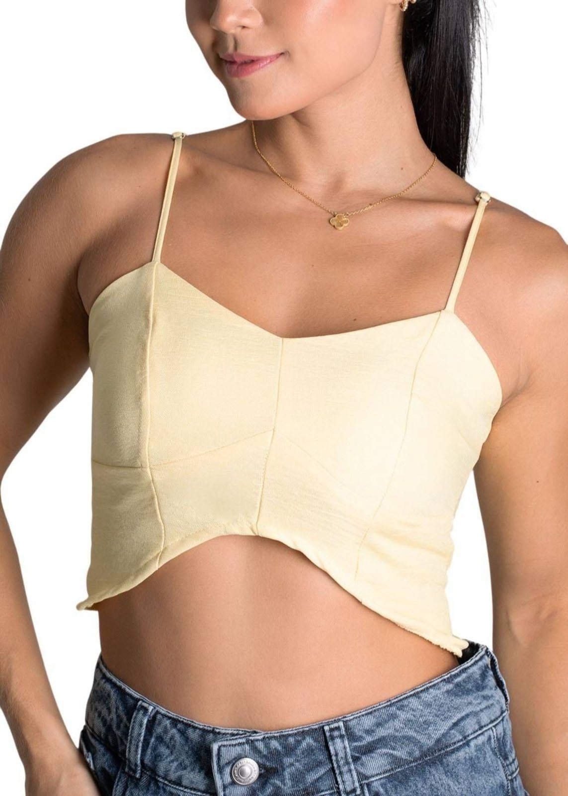 Cropped Sawary Anatomica – 279694 – Amarelo – Sawary
